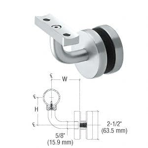 CRL/Blumcraft Mill Aluminum Imperial Series Glass Mounted Hand Rail Bracket - Durable Stainless Steel Support for Staircases, Balconies & Commercial Spaces
