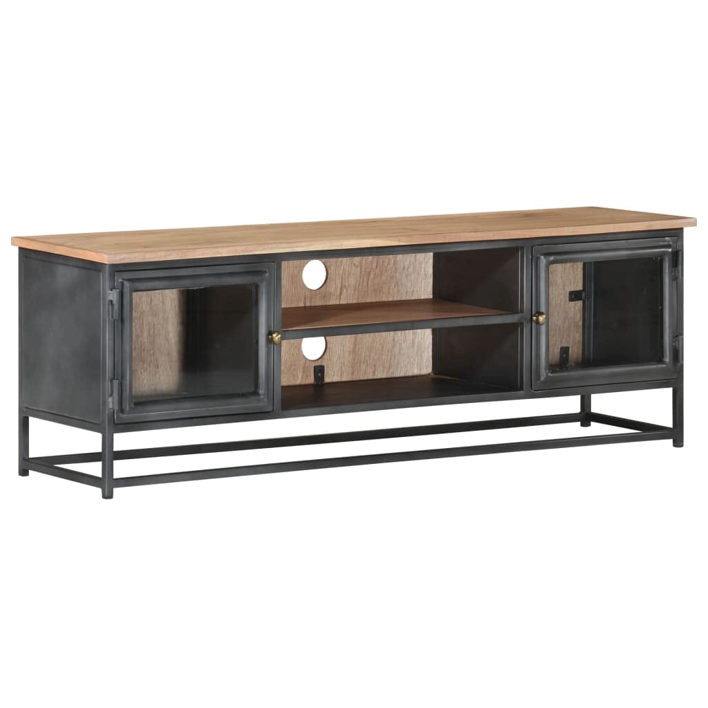 Industrial Style Solid Wood TV Stand with Ample Storage - 47.2