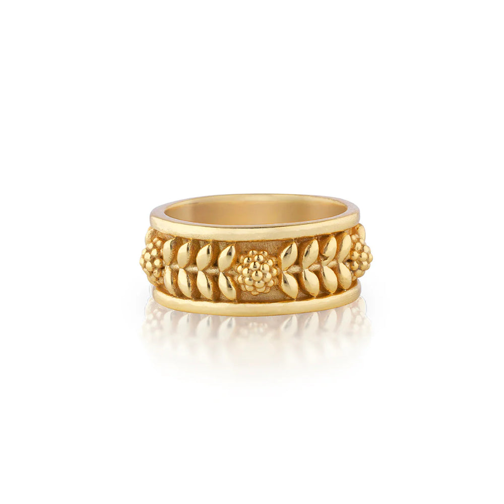 Capucine De Wulf Berry Vine Gold Ring - Size 7 | Elegant Floral Jewelry for Women, Perfect for Weddings, Parties & Special Occasions