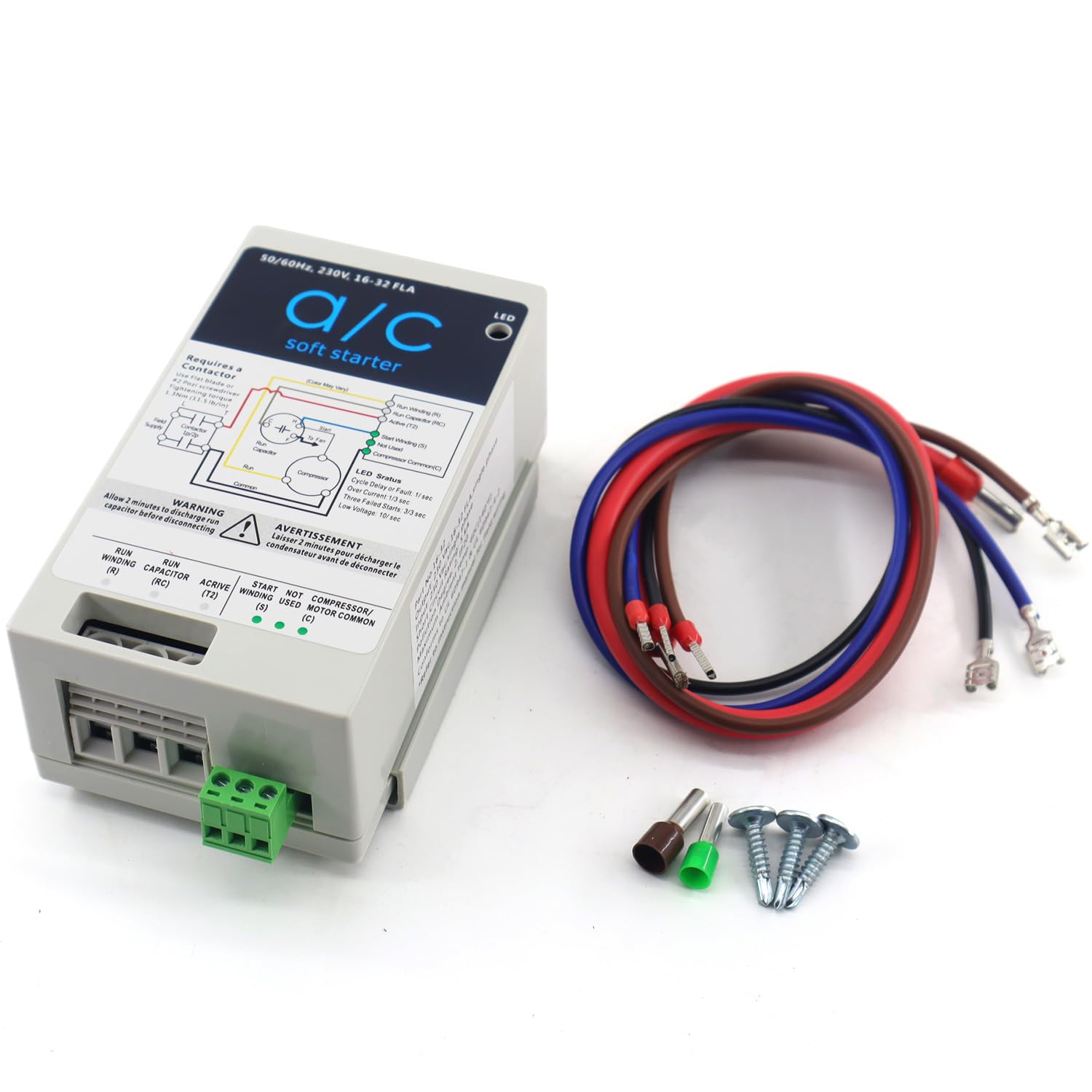 Soft Start Air Conditioner Starter for 4-7 Ton Residential AC Units | 240V 16-32A | Reverse Motor Protection | Generator Compatible | Perfect for Home & RV Use During Power Outages