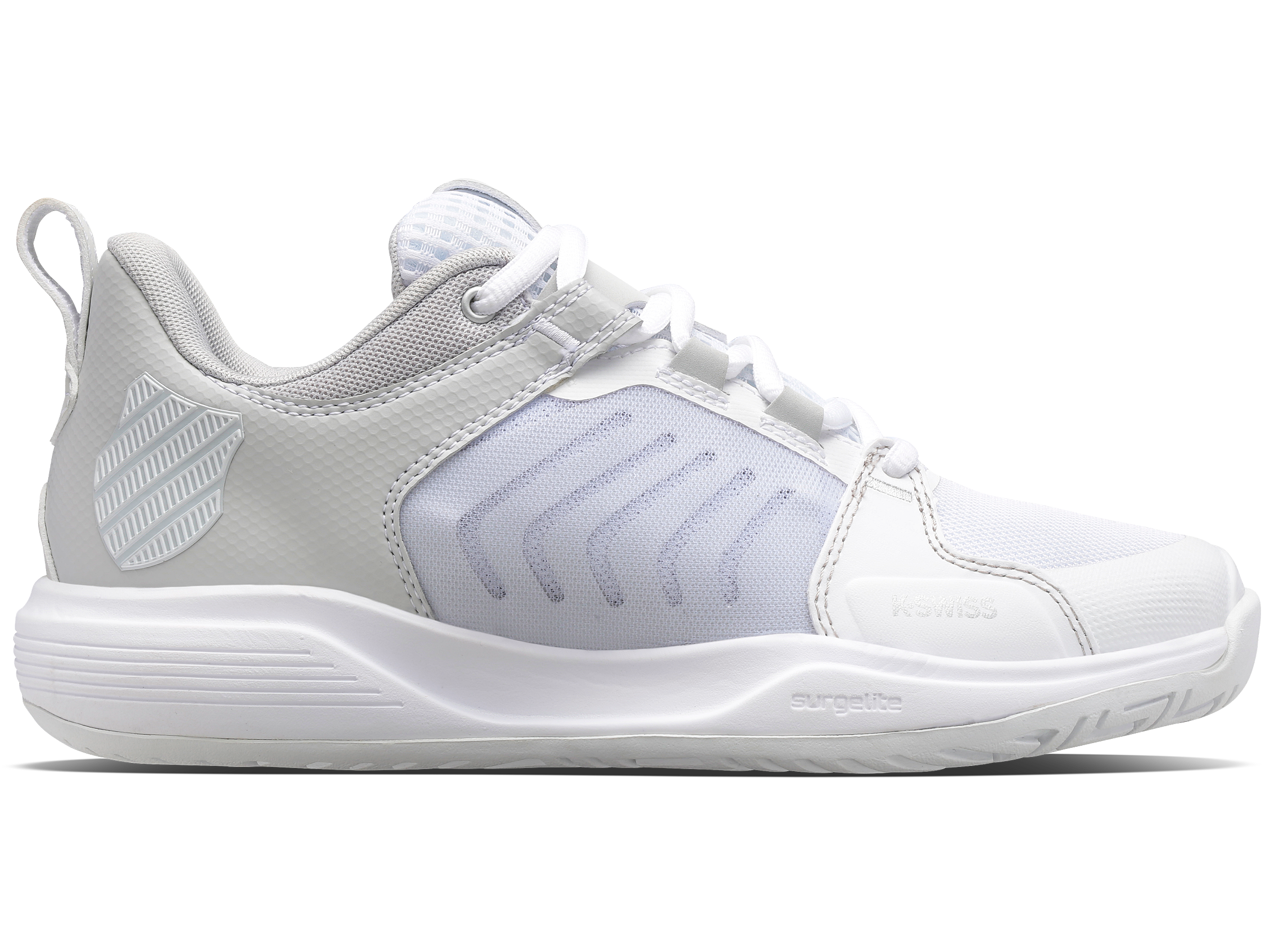 97395 914 M | ULTRASHOT TEAM Basketball Shoes - White/Lunar Rock/Silver | High-Performance Court Sneakers for Men | Perfect for Indoor & Outdoor Games, Training, and Streetwear Fashion