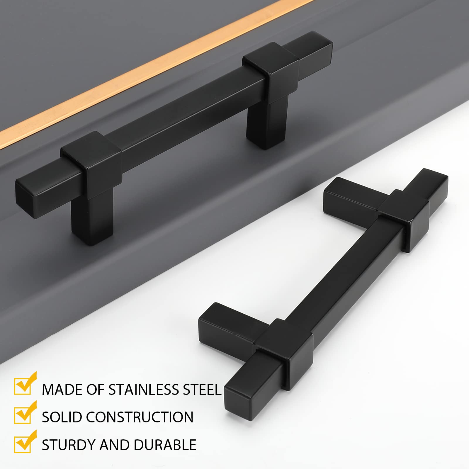 10 Pack Matte Black Cabinet Knobs - Round Zinc Alloy Drawer Pulls for Kitchen, Bathroom & Bedroom Cabinets - Durable & Stylish Hardware for Home Renovation & Furniture Upgrade