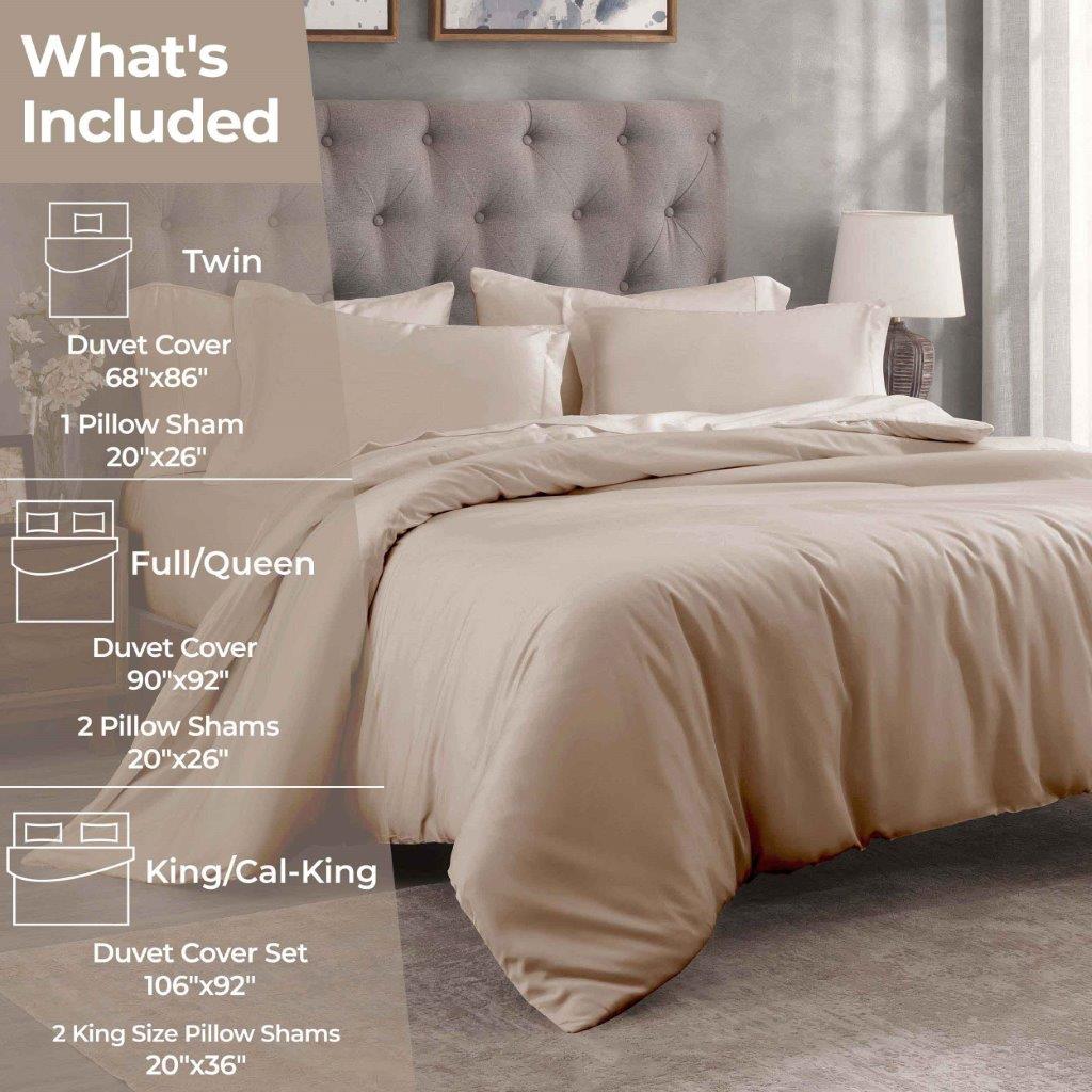 Premium 100% Egyptian Cotton Duvet Cover Set - 300 Thread Count, Breathable & Soft Bedding for All Seasons - Perfect for Master Bedroom, Guest Room & Luxury Hotels