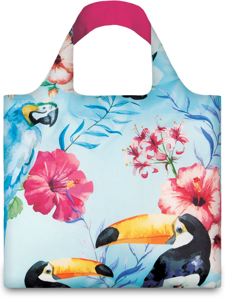 LOQI WILD Collection Eco-Friendly Reusable Tote Bag - Lightweight Foldable Shopping Bag for Groceries, Beach & Travel