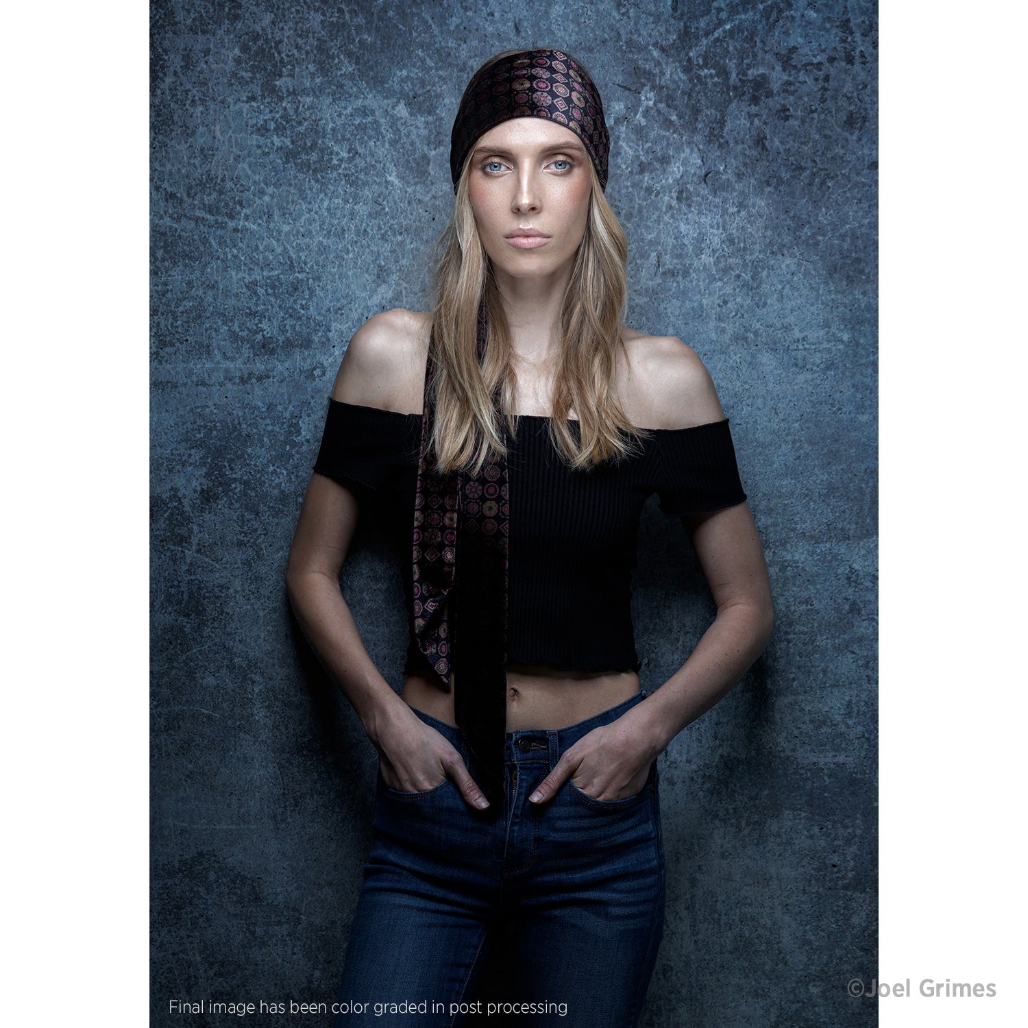 Joel Grimes Grunge Concrete X Drop Fabric Backdrop - 5' x 7' Photography Background for Studio Shoots, Product Photography & Creative Portraits