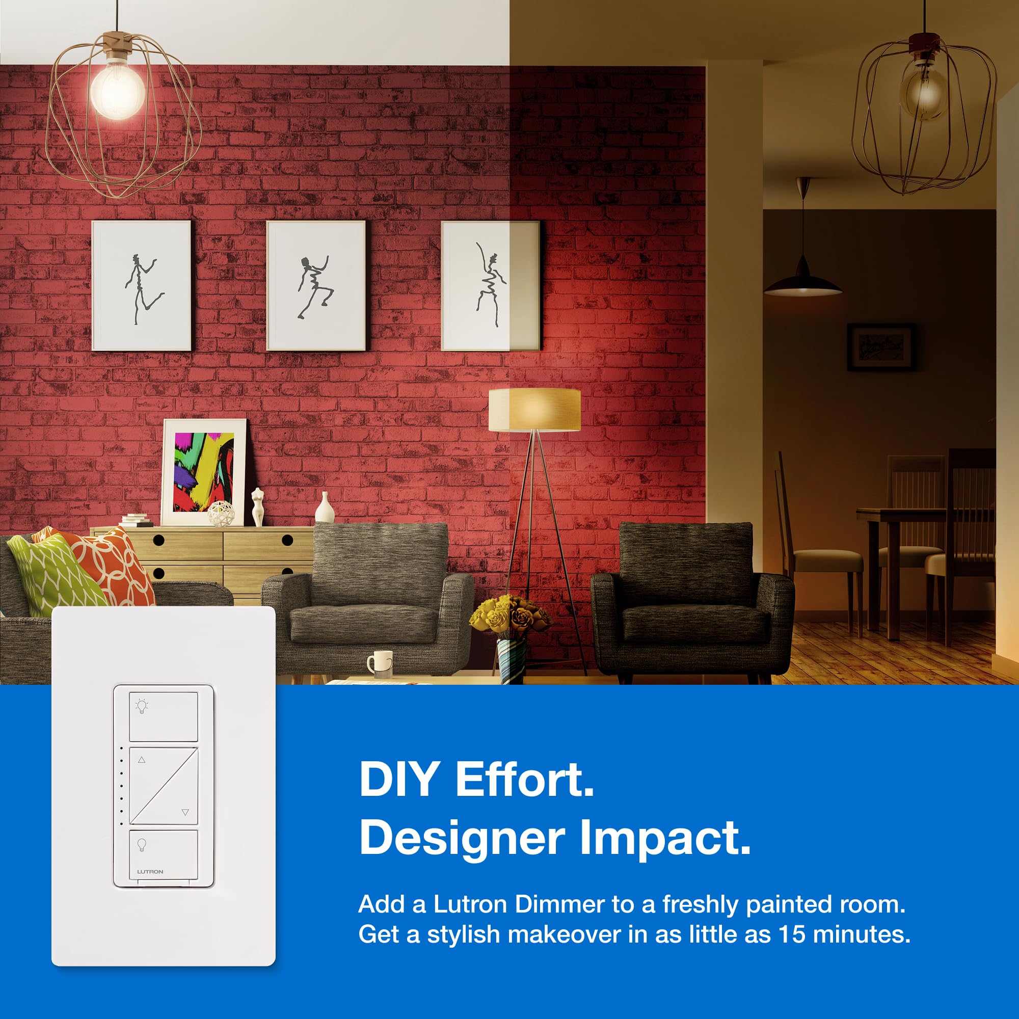 Lutron Caseta Smart Dimmer Switch Kit - 2 Dimmers, 2 Wall Plates, 2 Remotes, 2 Pedestals & Hub - Works with Alexa, Apple HomeKit, Google Assistant - 3-Way, 150W, No Neutral Required - Perfect for Smart Home Lighting Control in Living Room, Bedroom & Kitchen
