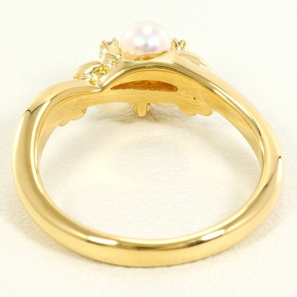 18K Yellow Gold Pearl Diamond Ring for Women - Elegant Bridal Jewelry, Wedding Engagement Gift, Anniversary Present - Perfect for Special Occasions & Everyday Luxury