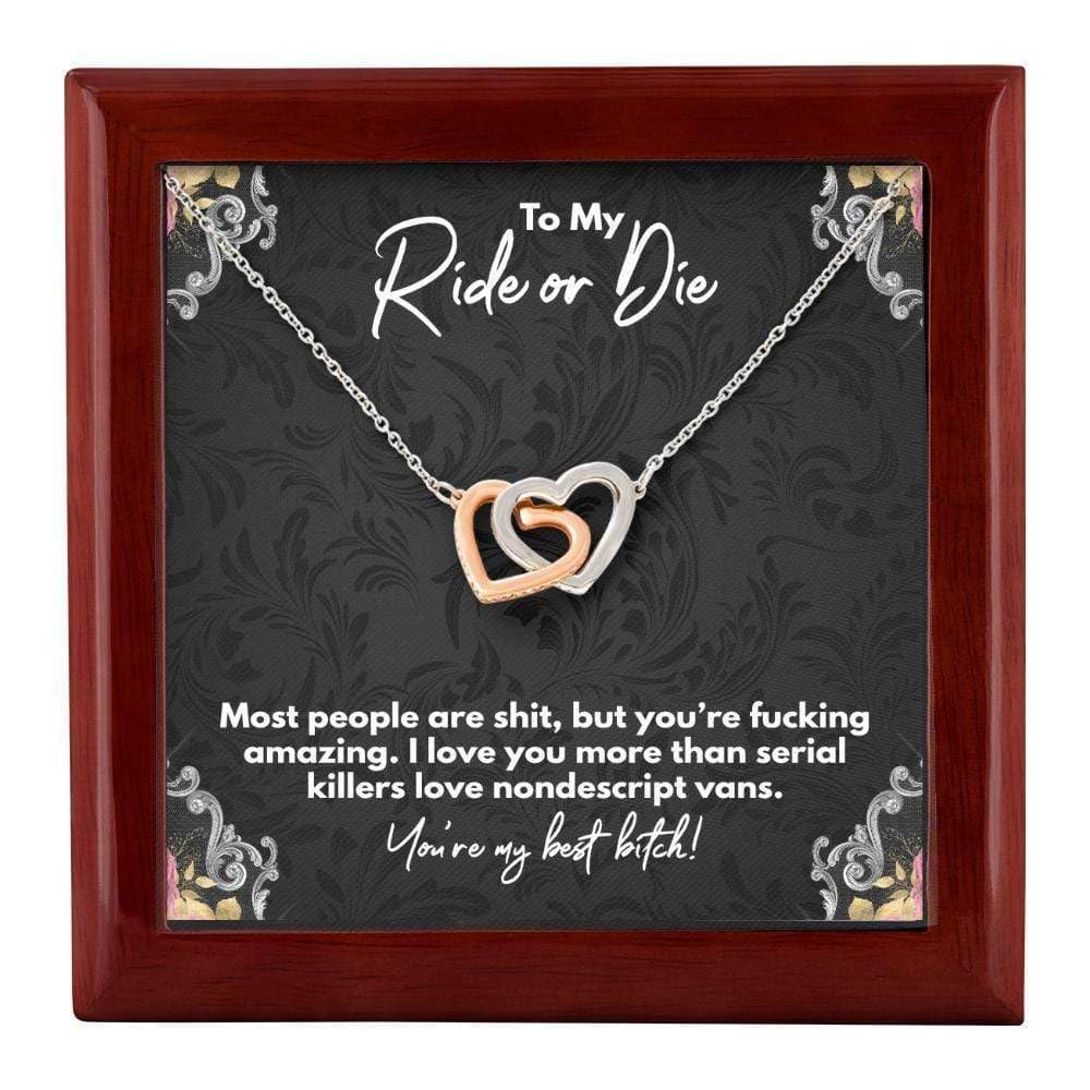 My Ride or Die Sister Necklace - Best Friend Heart Jewelry Gift for Unbiological Sisters | Perfect for Birthdays, Anniversaries & Friendship Day
