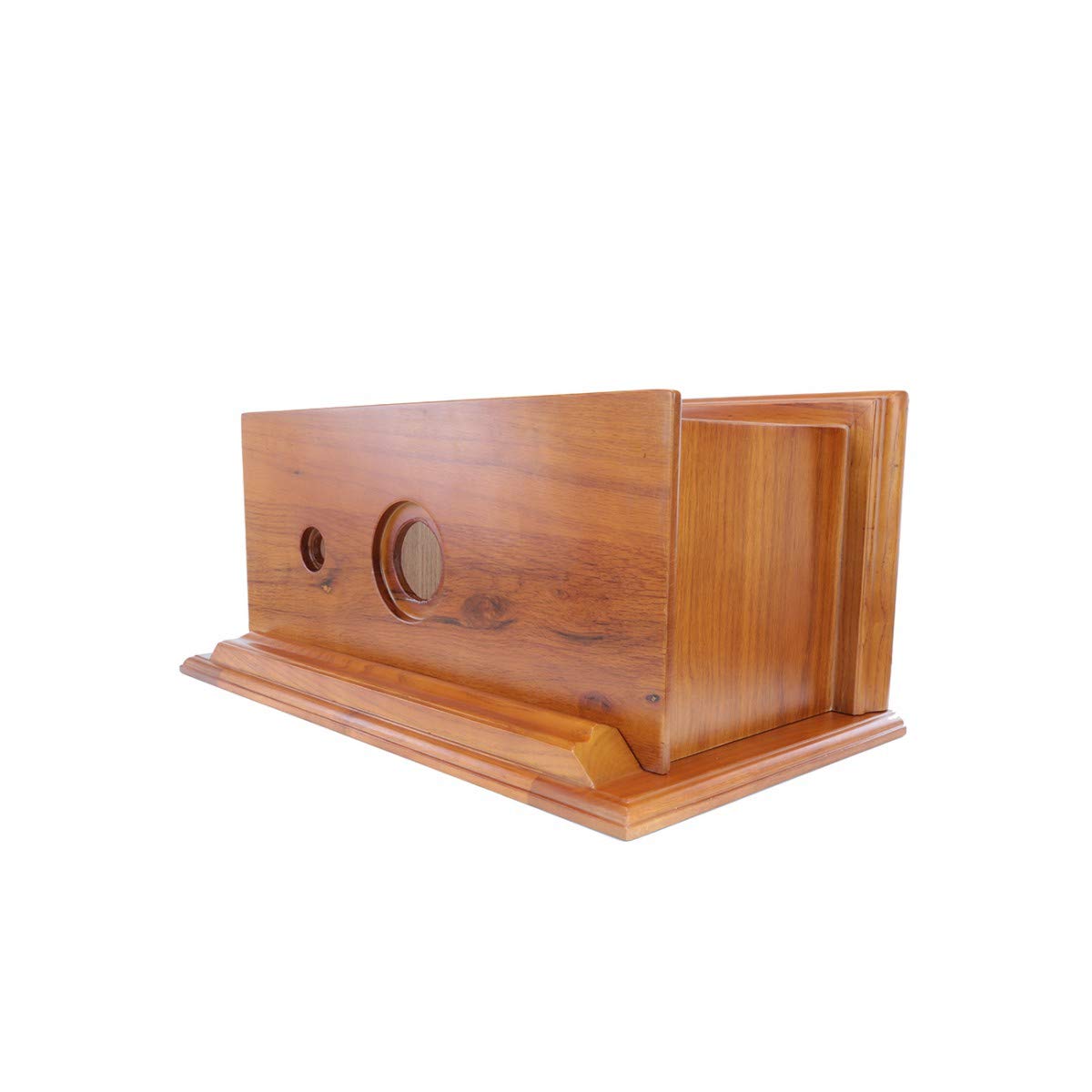 Renovators Supply Light Mahogany Wooden Flat Front Panel High Tank Toilet Replacement Part - Perfect for Vintage Bathroom Renovations and Antique Toilet Repairs