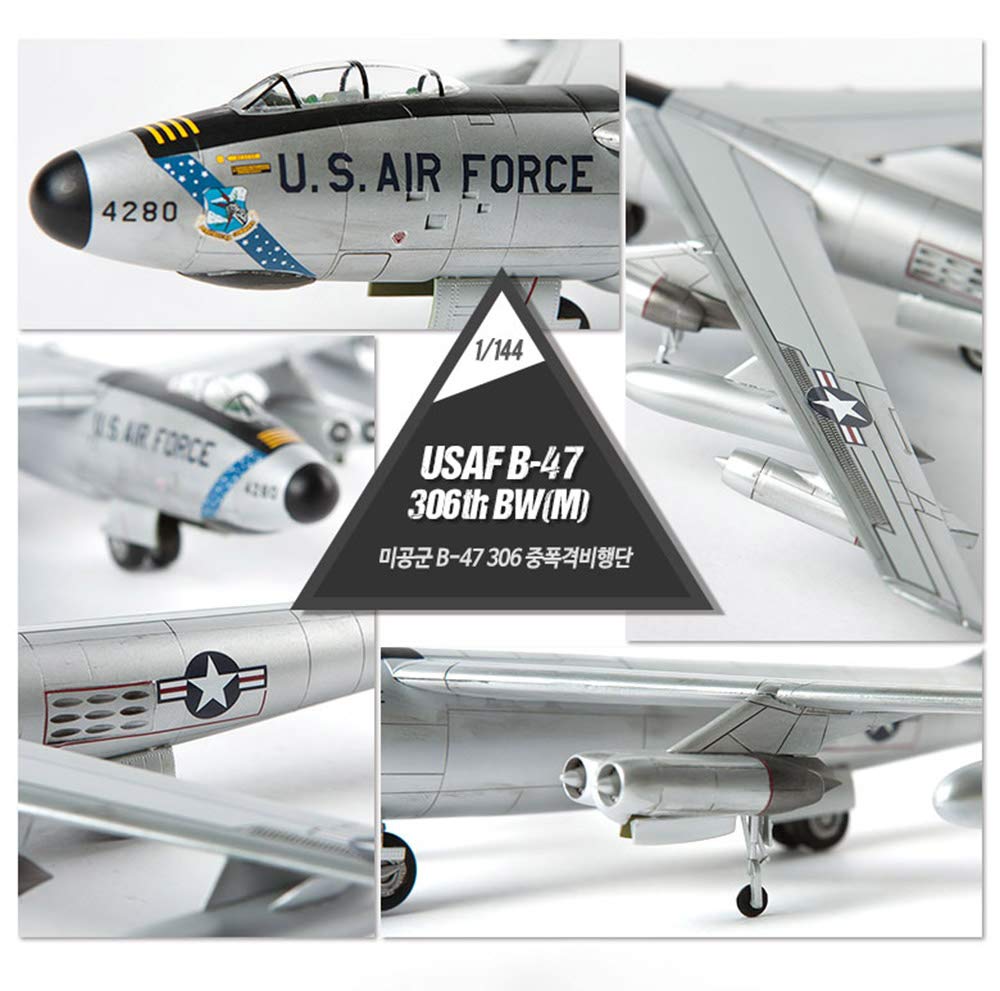 1/144 Scale USAF B-47 306th 8WM Bomber Plastic Model Kit - DIY Puzzle for Adults & Collectors - 9.7 x 9.2 Inch Display Aircraft - Perfect for Hobbyists, Gifts & Home/Office Decoration