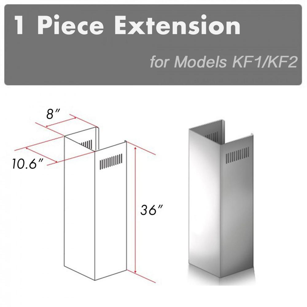 ZLINE 1 36-Inch Chimney Extension for 9 to 10-Foot Ceilings - Compatible with KF1/KF2 Models - Perfect for Kitchen Range Hood Ventilation in High Ceiling Homes