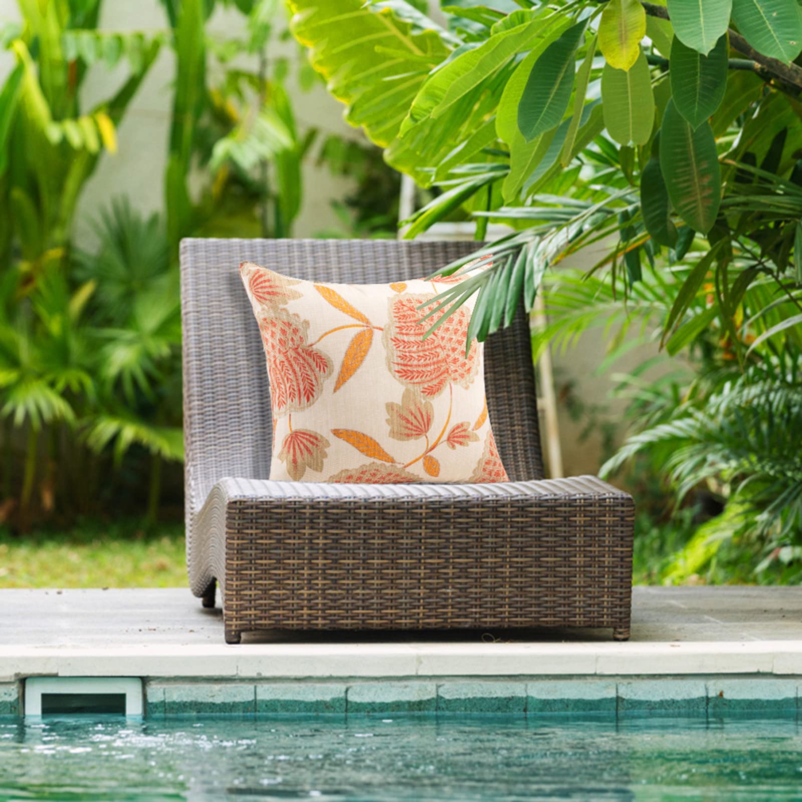 JMGBird Waterproof Outdoor Throw Pillows Set of 2 - 18×18 Inch Decorative Square Pillow Covers for Patio Furniture, Garden, Poolside & Indoor Use on Sofa, Bed, Couch