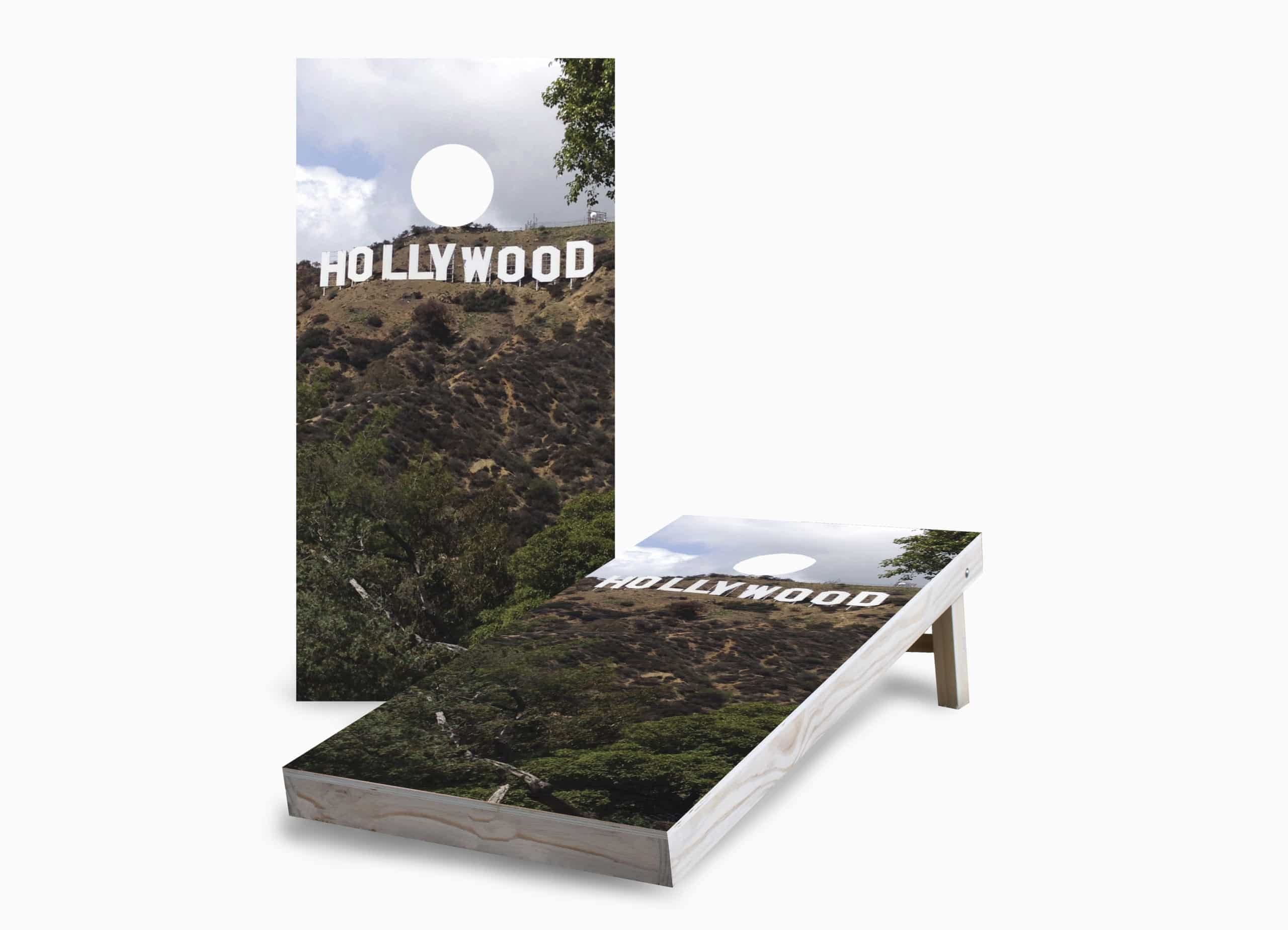 Skip's Garage Hollywood Cornhole Set - Regulation Size Custom Cornhole Boards with 8 Premium Cornhole Bags - Perfect for Backyard Parties, Tailgating & Outdoor Games