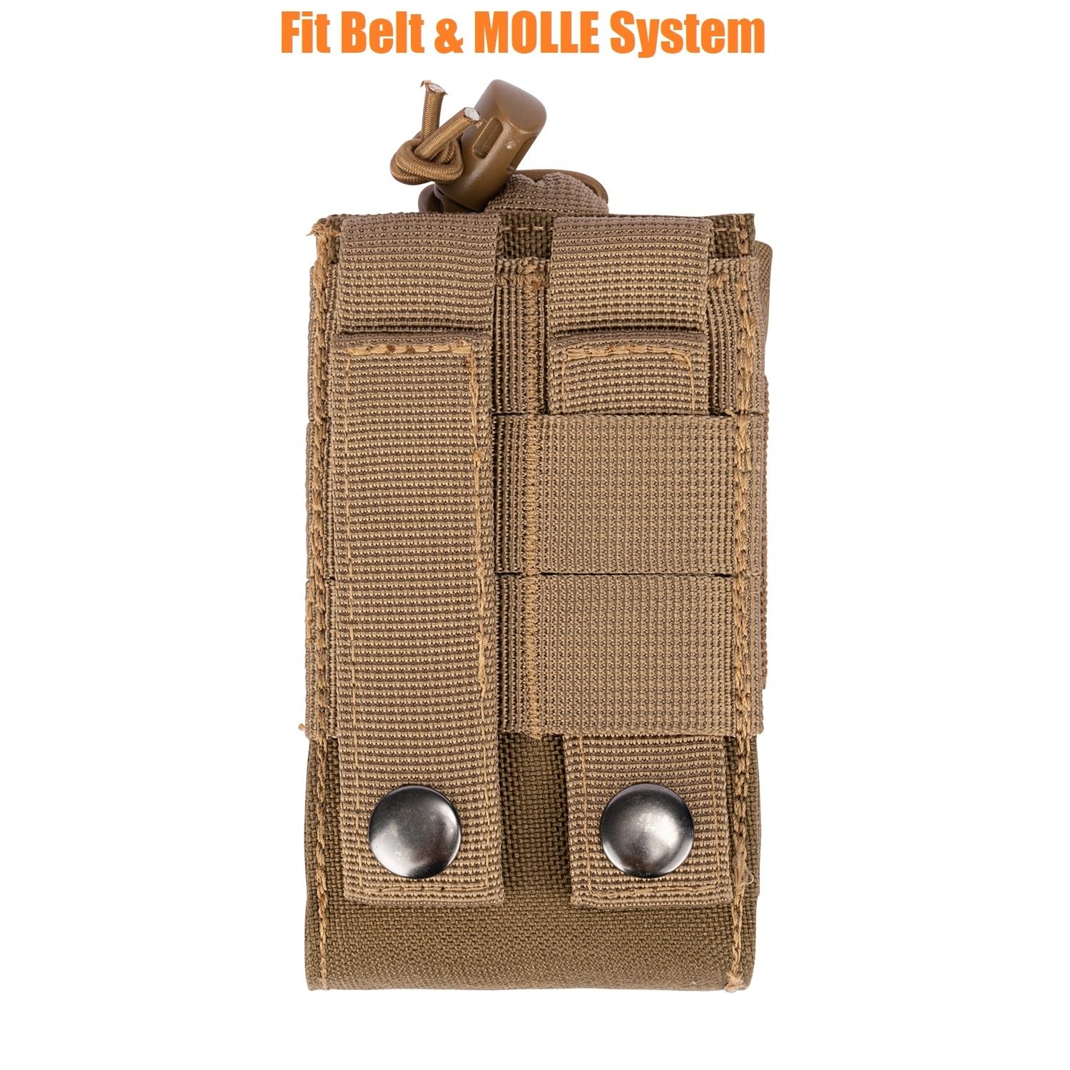 Tactical MOLLE Radio Pouch & Magazine Holder - Adjustable Walkie Talkie Holster for Duty Belt, 5.56mm & 7.62mm Rifle Mag Carrier - Durable Nylon Case for Police, Security, Rescue & Outdoor Adventures
