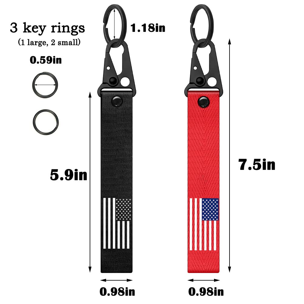 Dsycar Personalized American Flag Keychain Clip - Durable Carabiner Key Ring for Men & Women - Perfect for Keys, Backpacks, Gifts & Patriotic Accessories