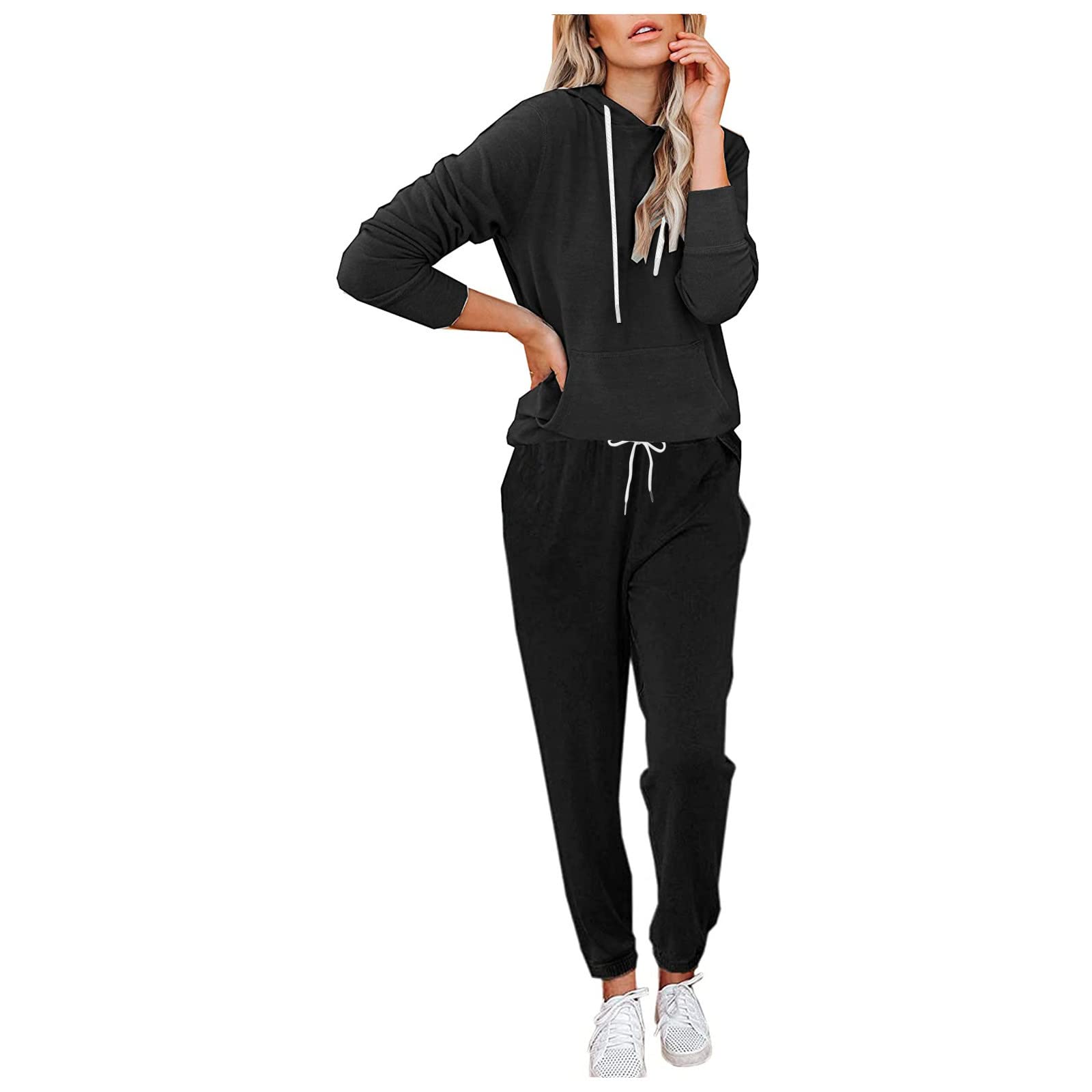Women's 2-Piece Lounge Sets - Soft Sweatsuits with Long Pants for Workout, Yoga & Home Wear | Comfortable Athletic Tracksuit Outfits for Casual & Relaxing