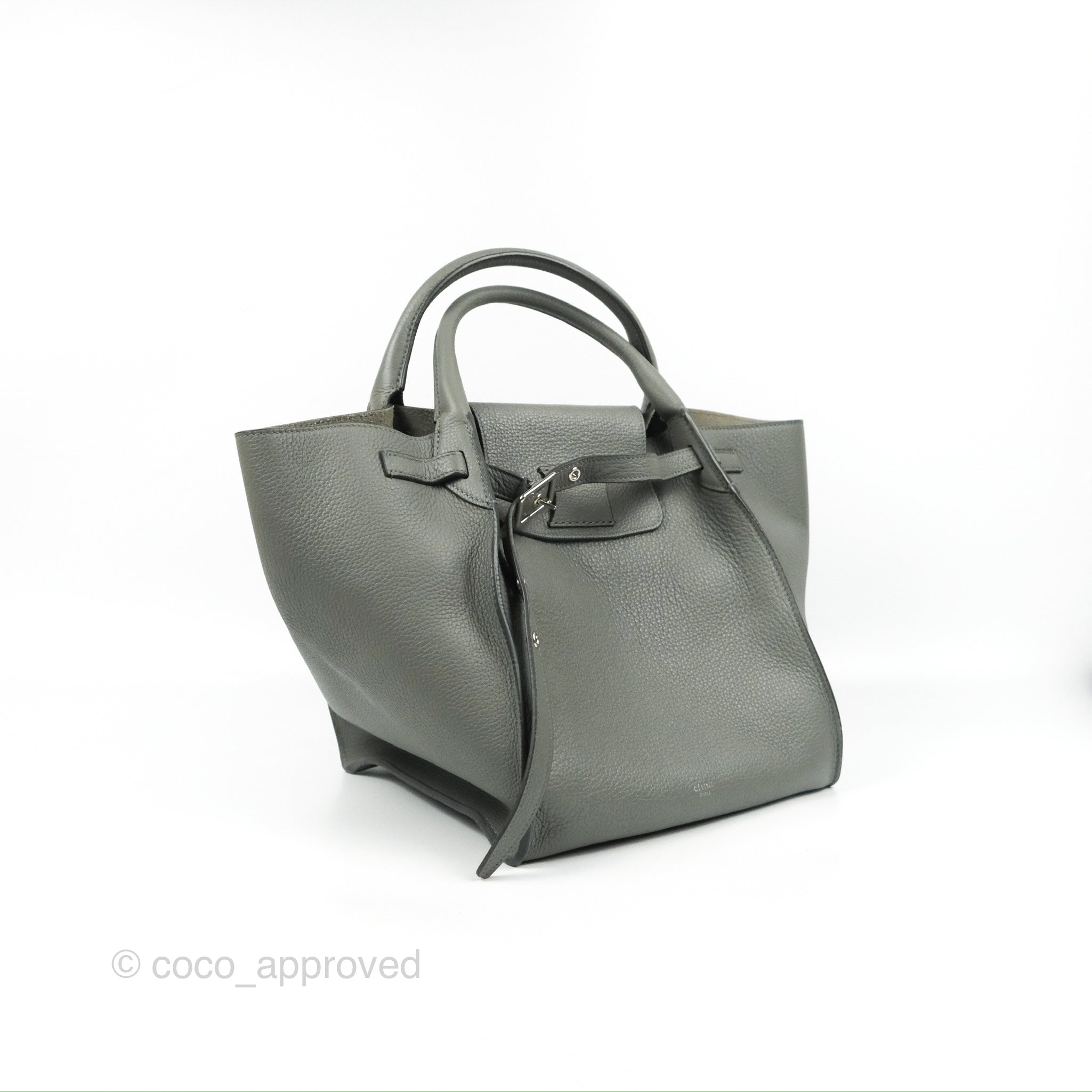 Celine Small Big Bag in Grey Supple Grained Leather with Silver Hardware - Perfect for Work, Travel & Everyday Luxury