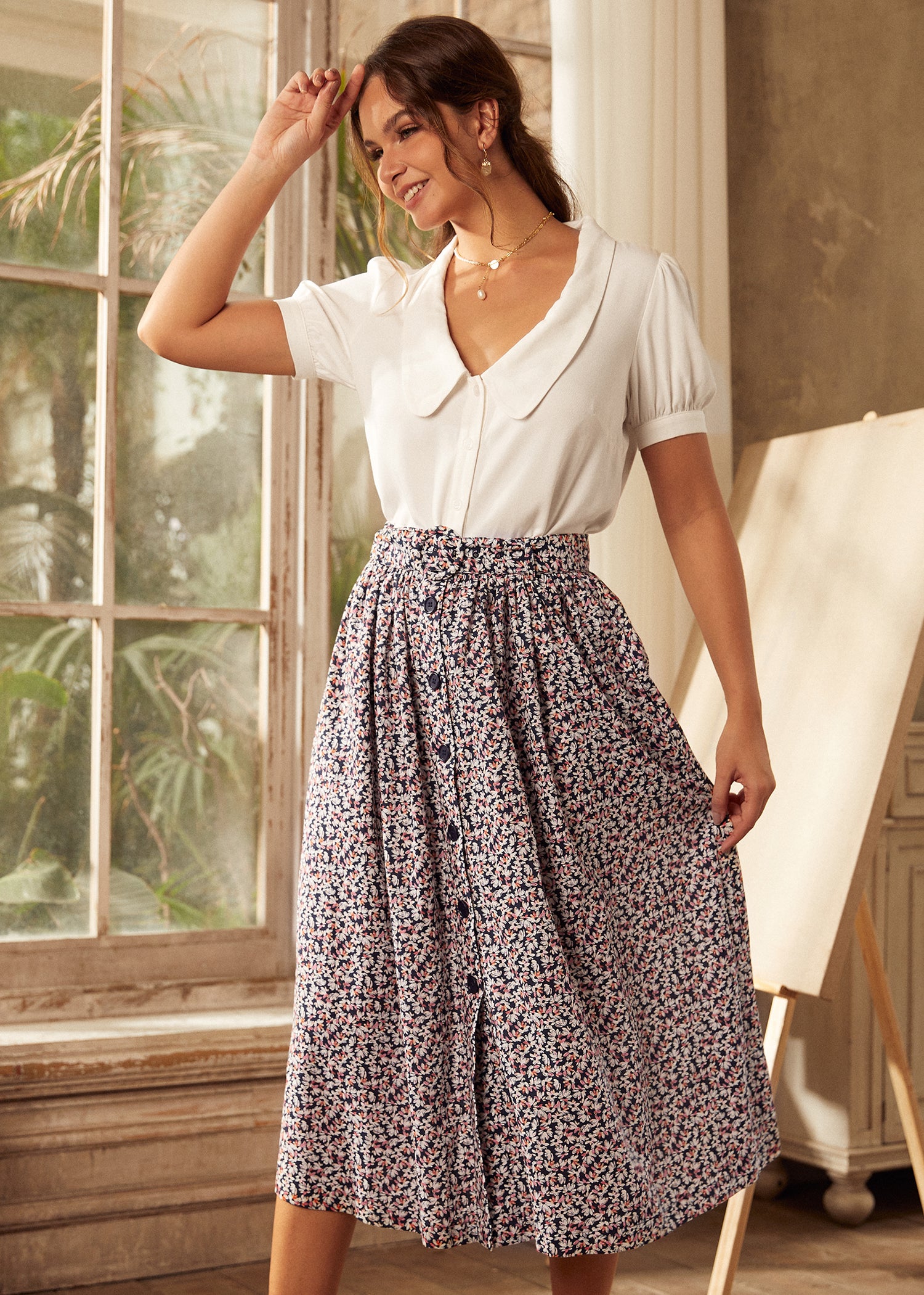 Daylight Saunter Skirt - Women's Flowy Midi Skirt with Pockets | Perfect for Spring & Summer Outfits, Beach Vacations & Casual Wear