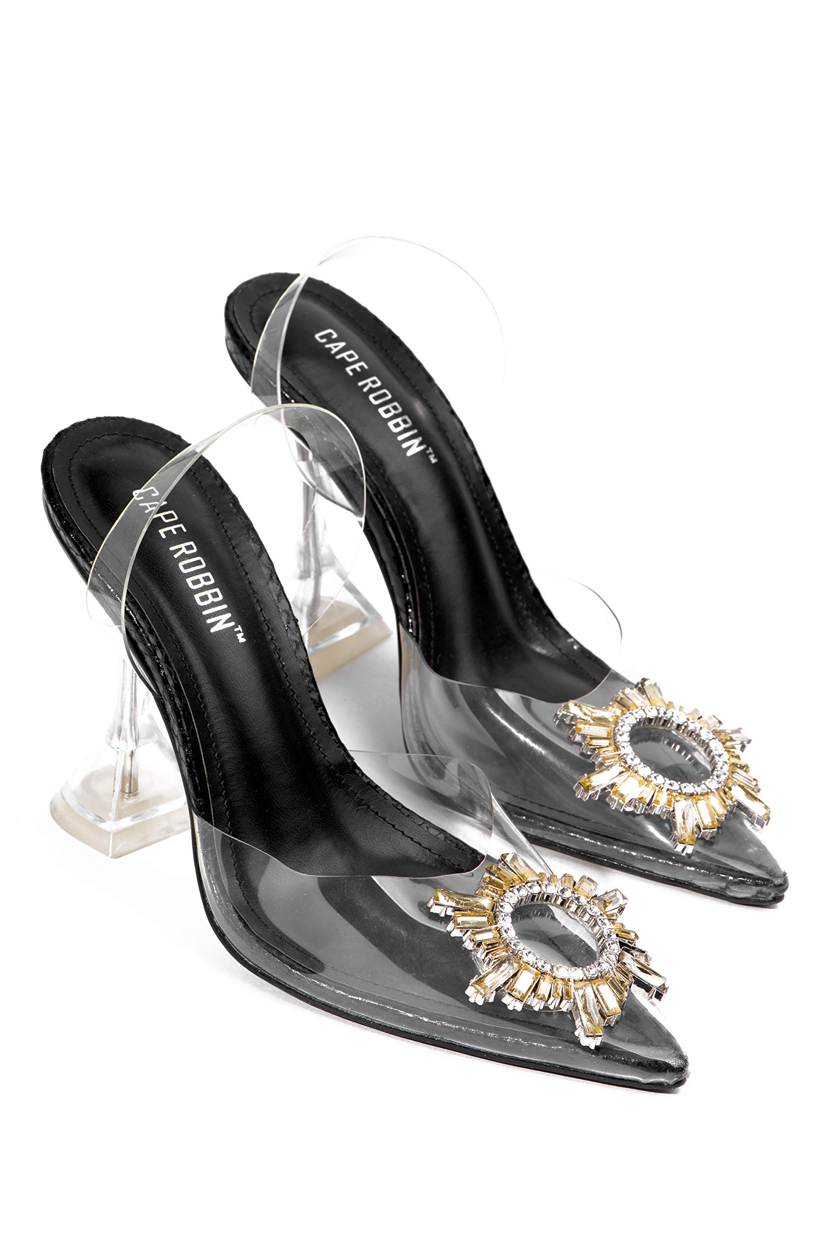 Sexy Transparent Strappy High Heel Booties for Women - Clear Glassy Platform Heels with Spool Heel | Perfect for Night Out, Parties & Special Occasions