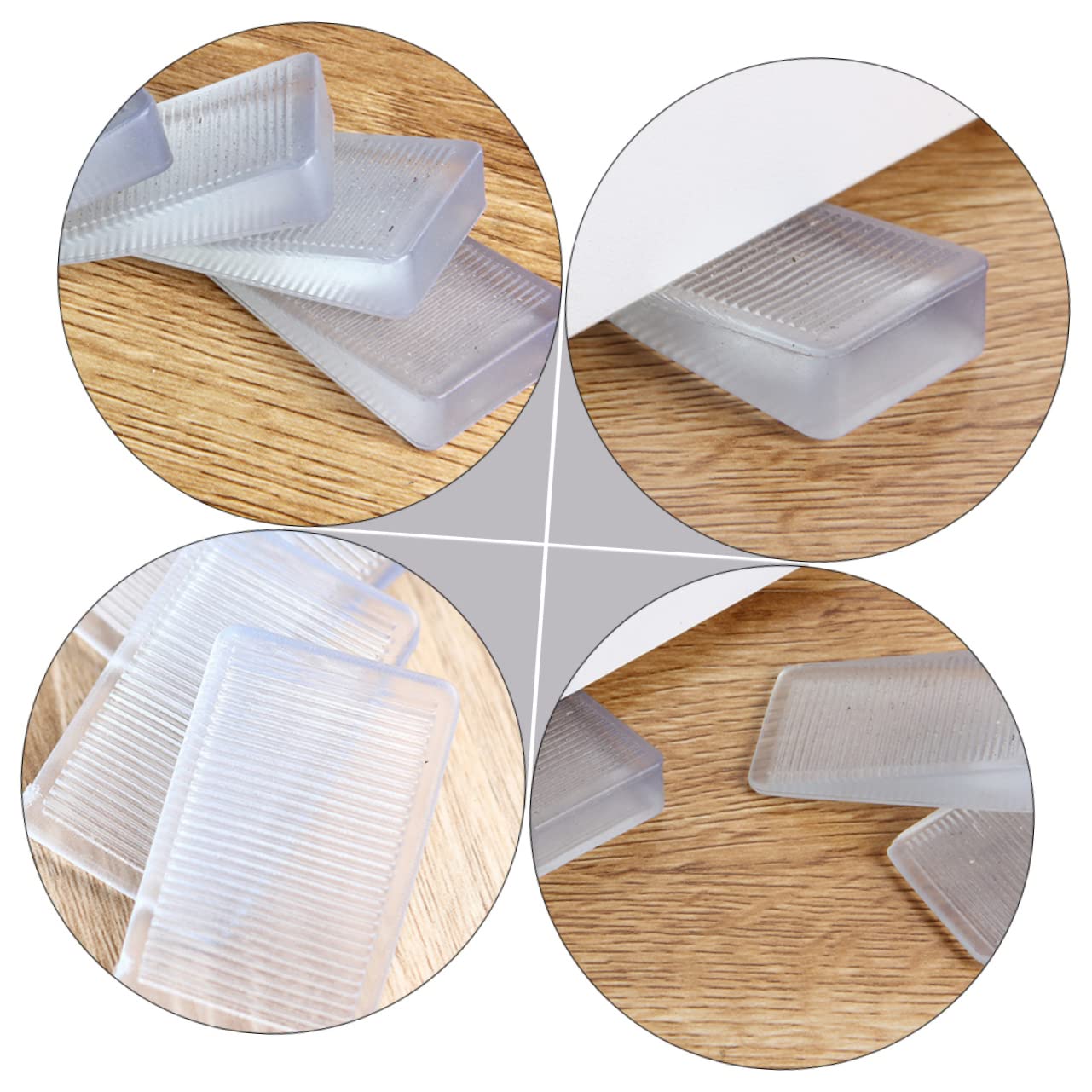 12 Pack Furniture Leveling Wedges - Non-Slip Rubber Cabinet & Chair Leg Stabilizers for Doors, Wardrobes, Tables (PVC) - Perfect for Uneven Floors & Wobbly Furniture