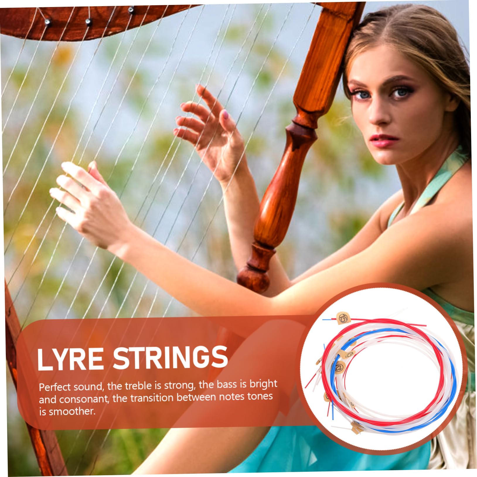 SUPVOX 15-Piece Carbon Steel Harp Strings Set - Professional Quality for Concert, Studio & Home Practice - Perfect for Celtic, Folk & Classical Music Performances