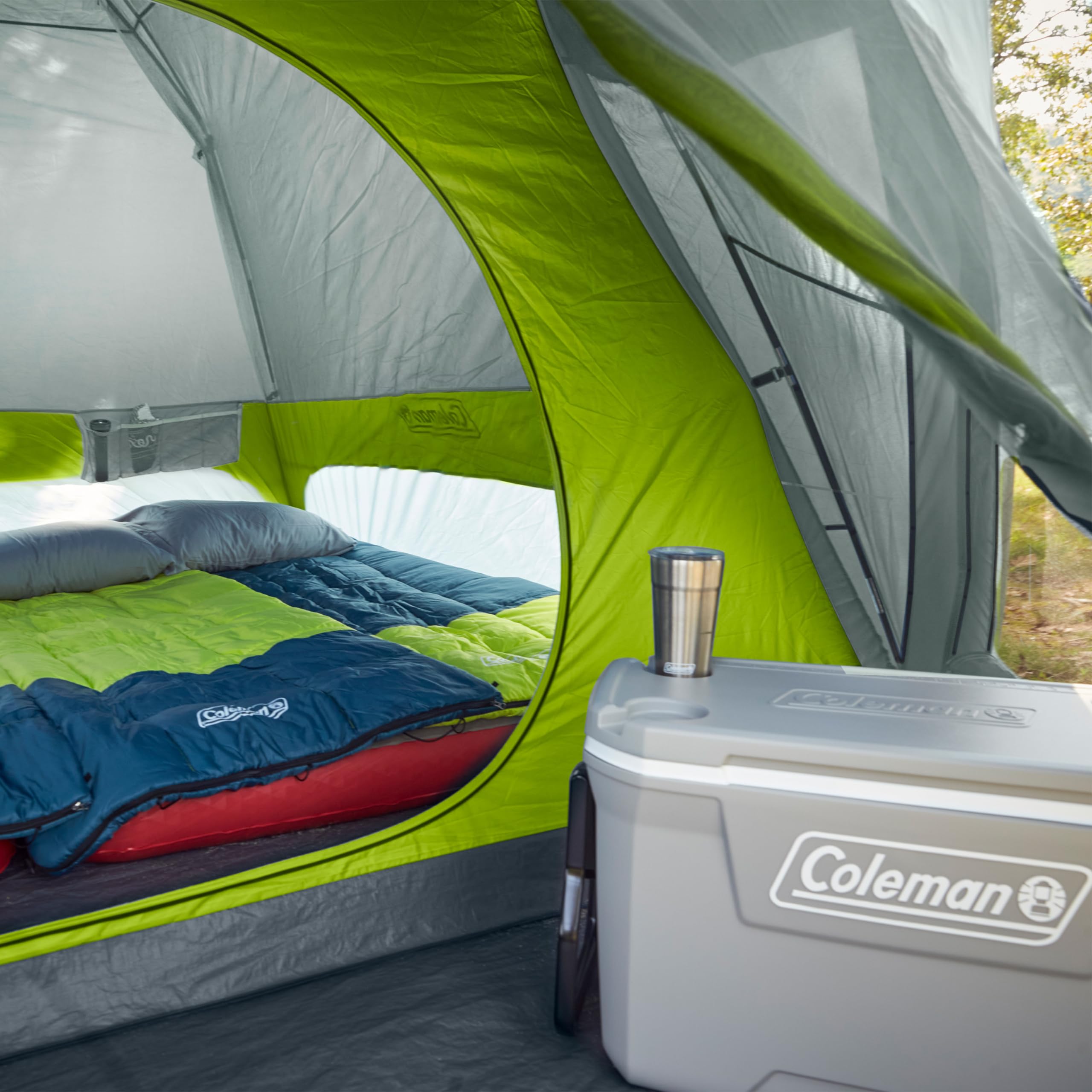 Coleman Skydome Camping Tent with Screen Room - Lightweight 4-Person Tent for Family Camping, Hiking & Outdoor Adventures | Rock Grey Color