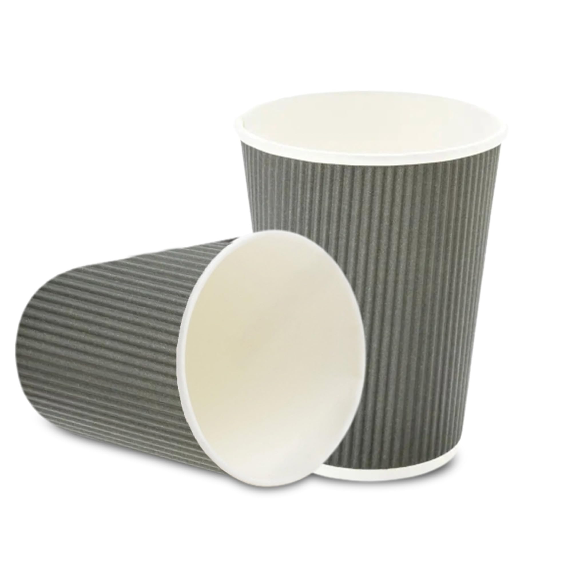 Restaurantware 12 oz Disposable Coffee Cups - 500 Pack Insulated Ripple Wall Hot Cups for Coffee, Tea & More | Rolled Rim Design, Lids Sold Separately | Perfect for Cafes, Offices & Catering Events