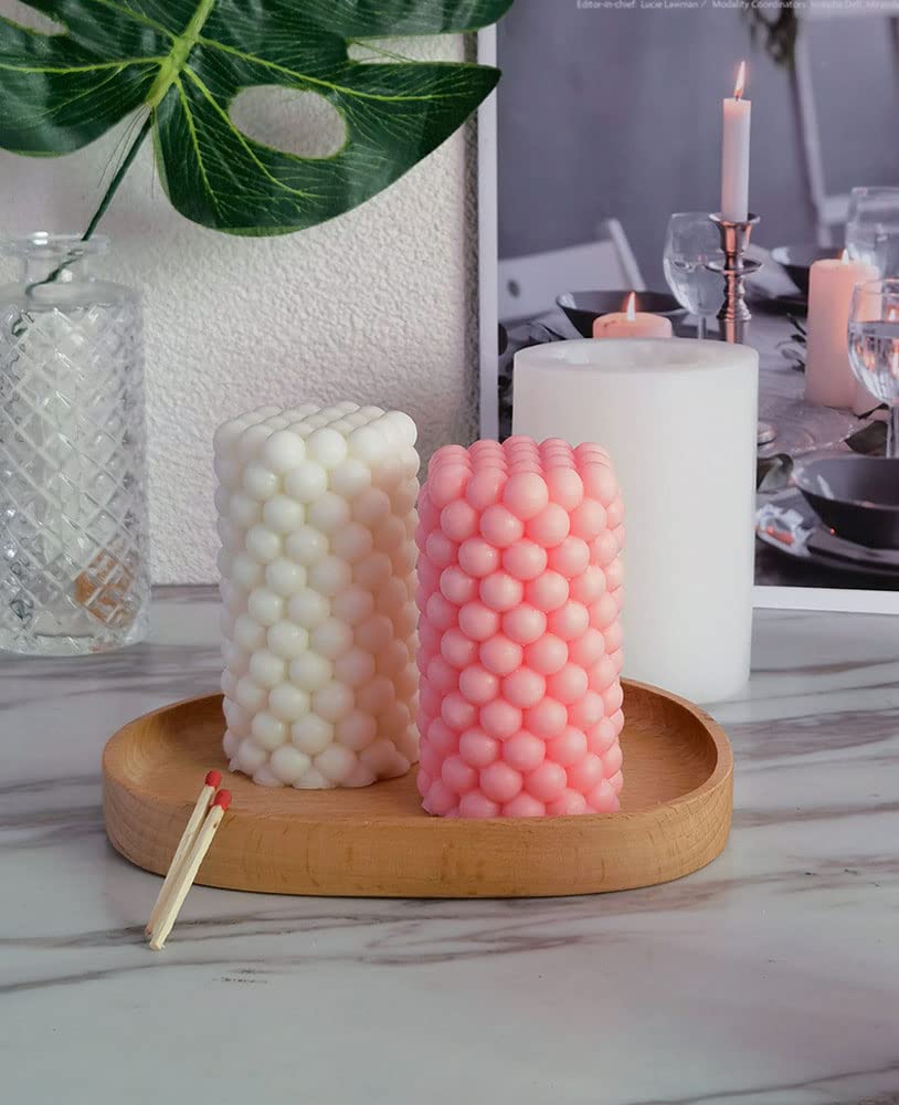 Ovatt 3D Silicone Candle Mold - Food Grade Silicone Baking Mold for DIY Candles, Soap Making, Chocolate Crafts (Pink Bean Shape) - Perfect for Home Decor, Wedding Favors & Gift Making