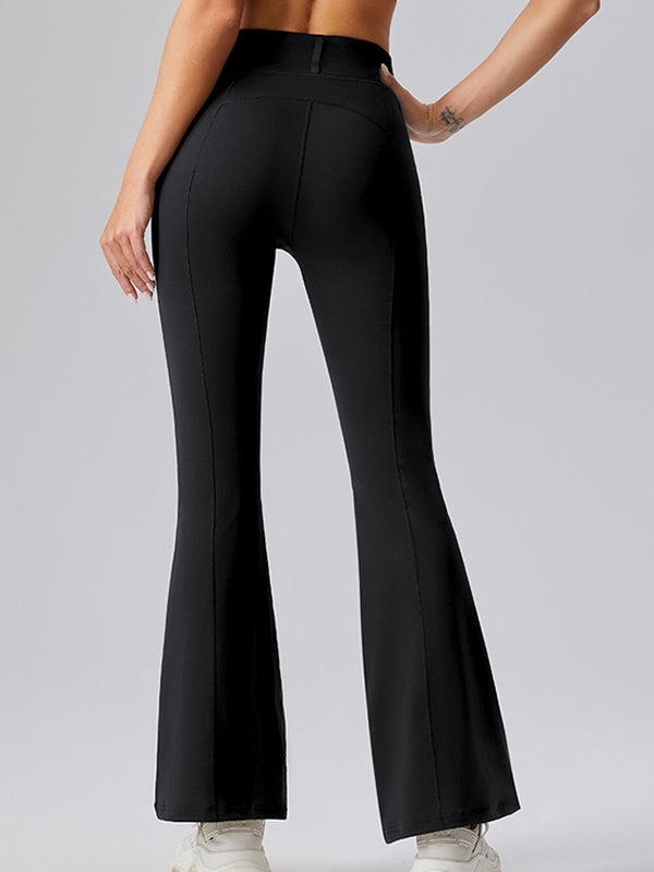 ZASUWA Women's Sexy High Waist Denim Zipper Flare Leggings - Stretchy Comfort Pants for Casual Wear, Night Out & Street Fashion
