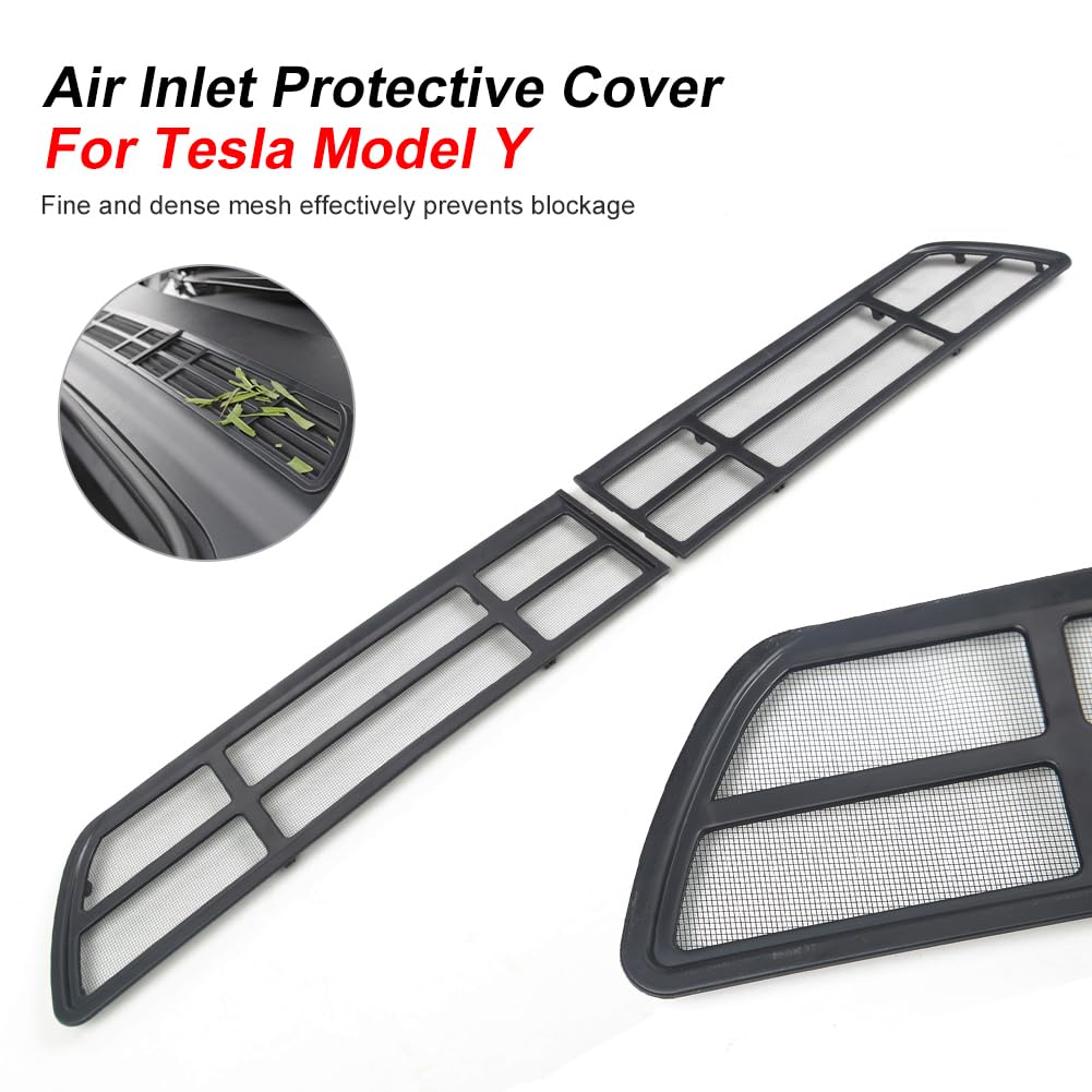 Tesla Model Y Air Intake Vent Cover 2021-2024 | Black Protective Grille for Front Air Vent | Weatherproof & Dustproof Design for Enhanced Performance & Style