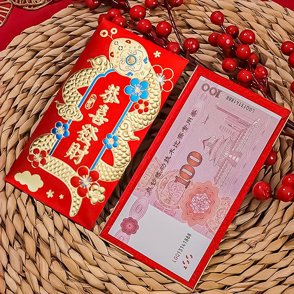 2025 Chinese New Year Red Envelopes - 36Pcs Lucky Money Packets (3.5