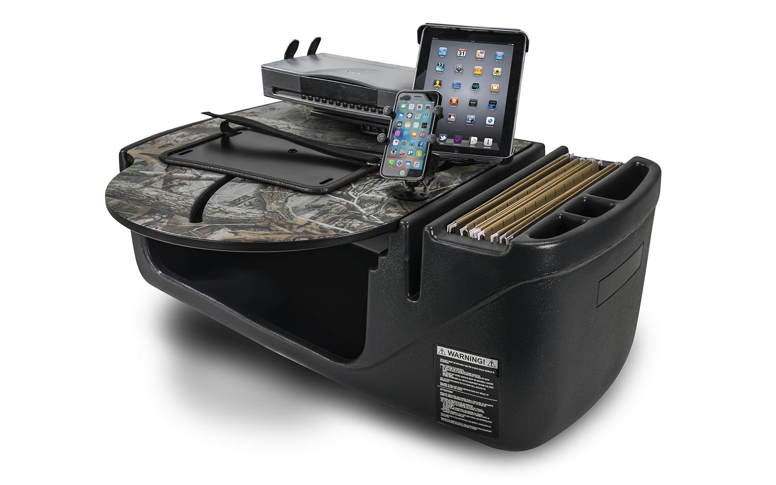 AutoExec RoadCar-09 RTEC AUE49750 RoadMaster Car Desk - Realtree Edge Camouflage Laptop Tray with Phone Mount, Printer Stand & Tablet Holder for Mobile Office, Truck Drivers & Road Trips