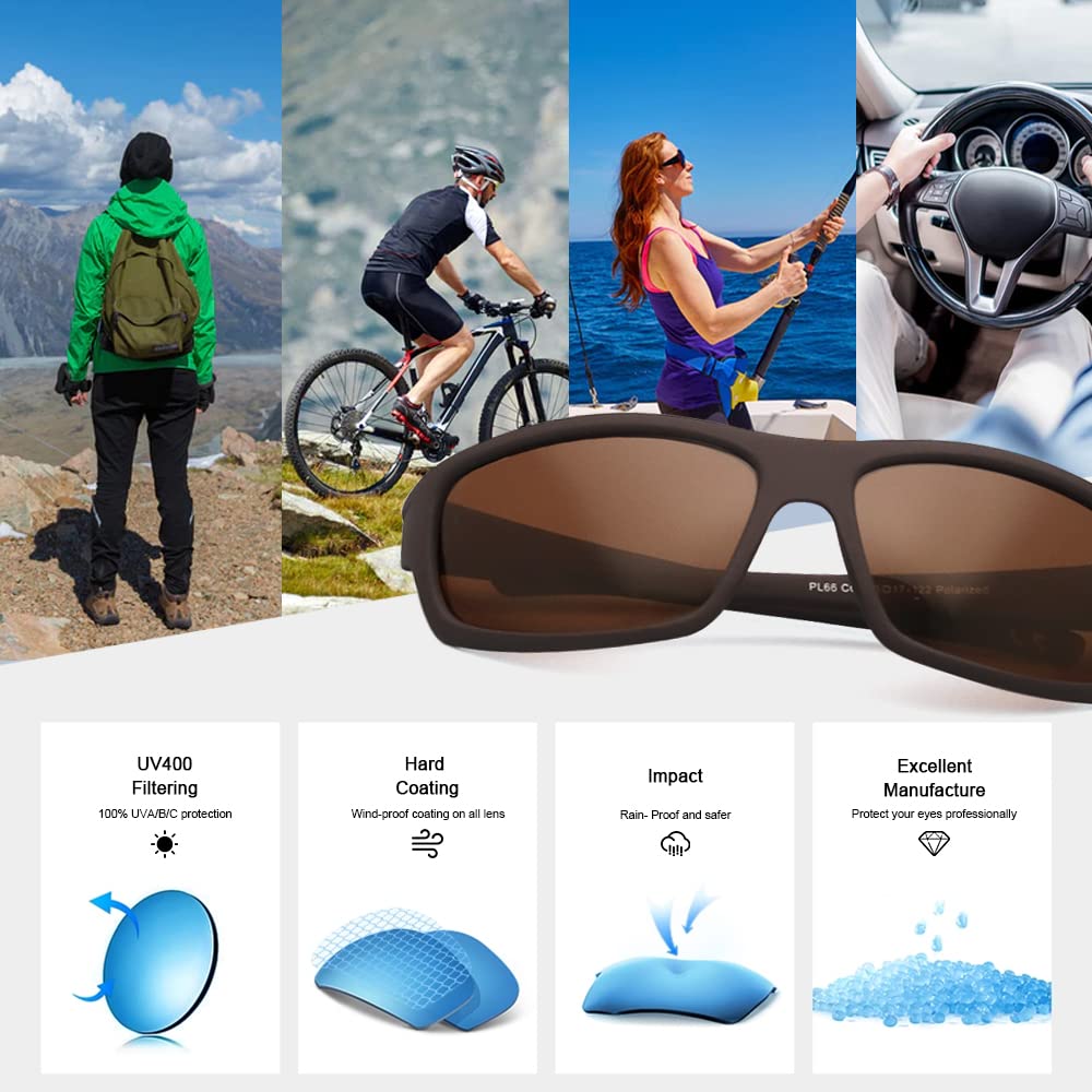 Polarized Sport Sunglasses for Men - Matte Finish UV400 Protection, Mirror Lens, Lightweight & Durable - Perfect for Running, Cycling, Fishing & Outdoor Activities