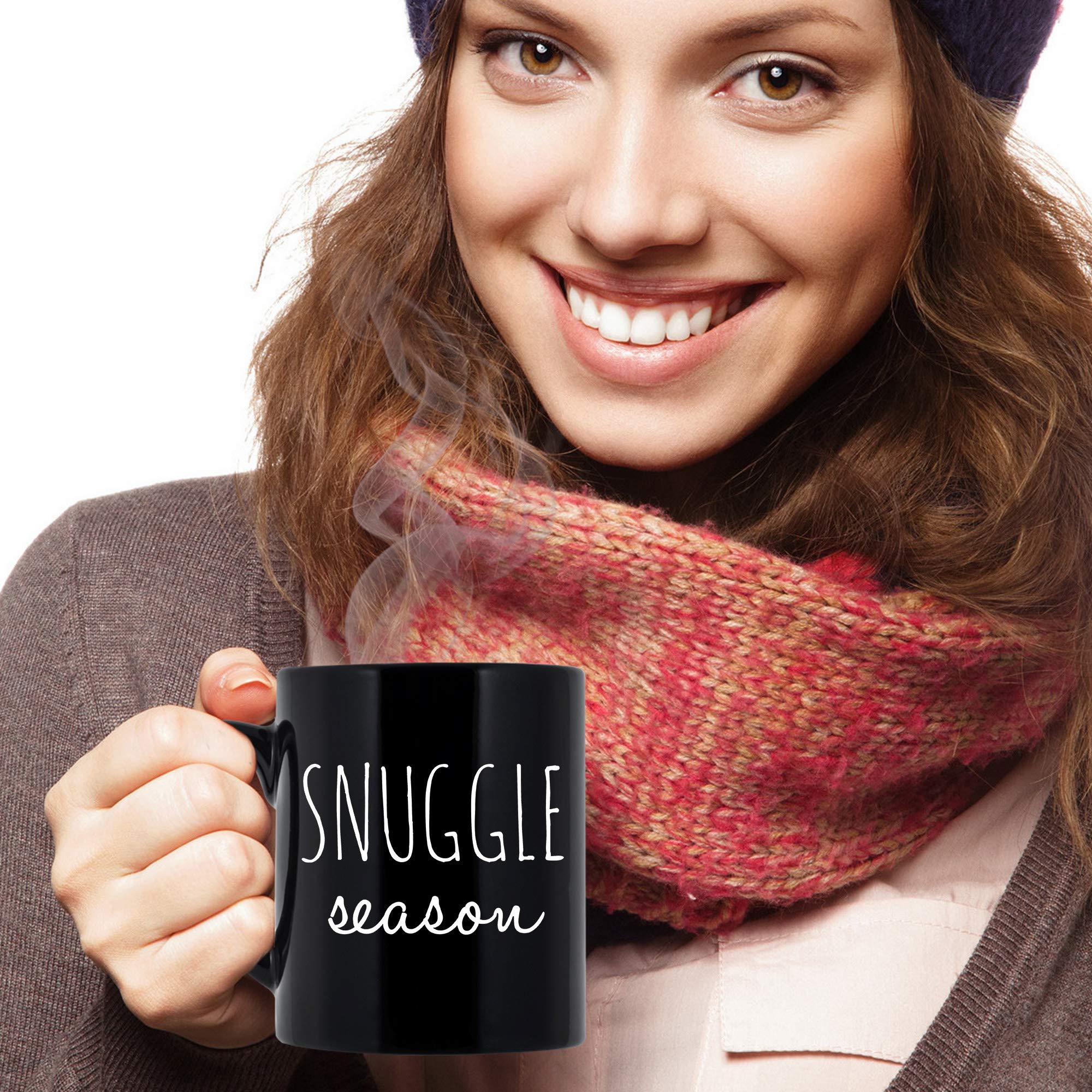 Snuggle Season Funny Coffee Mug - 11 oz Black Insulated Coffee Cup for Women & Men | Perfect Gift for Christmas, Office, Home Use | Cute & Cool Coffee Gifts for Couples, Friends