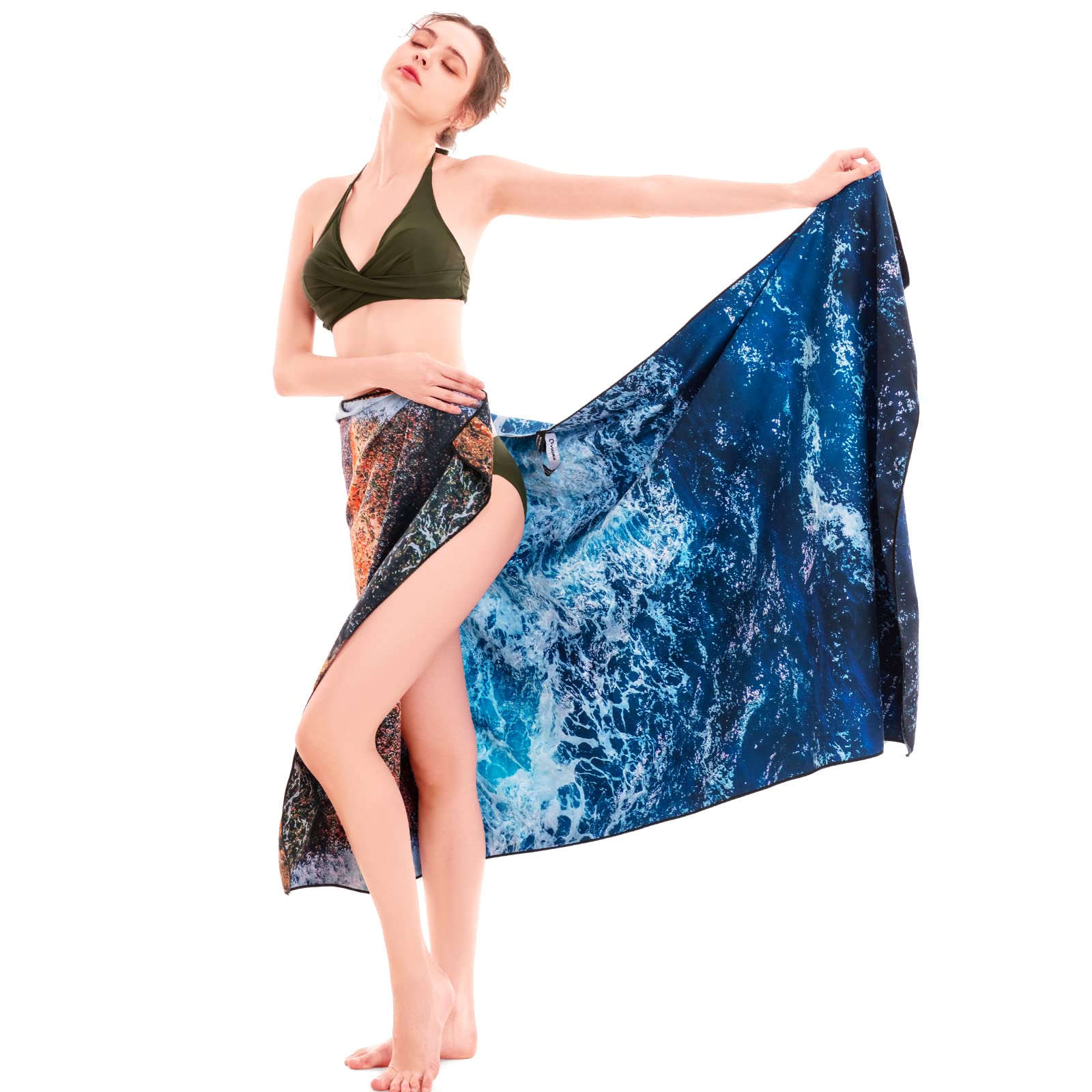 **DARCHEN Oversized Microfiber Beach Towel - Quick Dry, Sand-Free, Extra Large (70x35) & Large (63x32) - Lightweight & Compact for Travel, Pool, Beach - Perfect for Adults & Kids [1 or 4 Pack]**