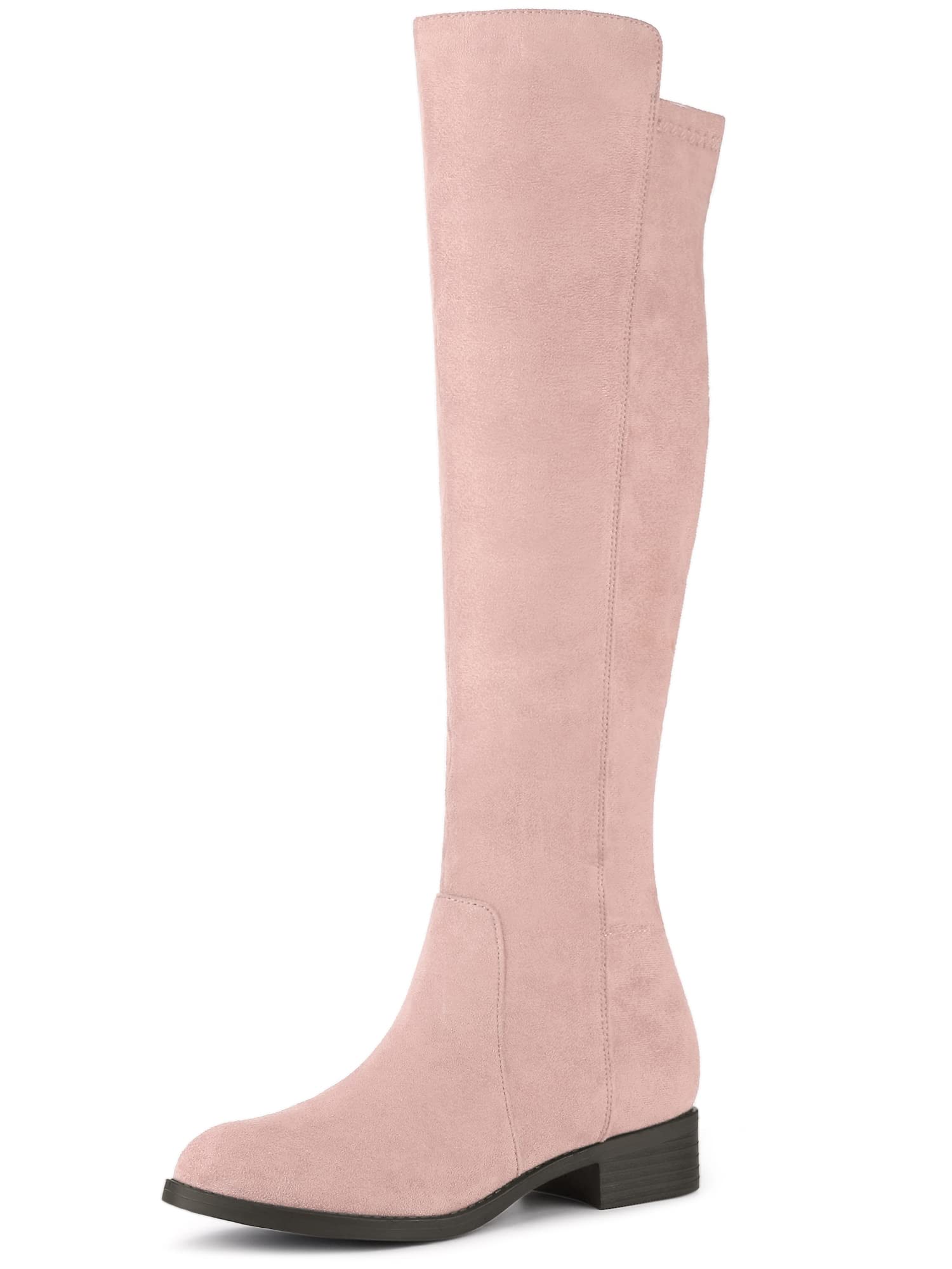 Allegra K Women's Knee High Boots with Side Zipper - Chunky Heel Fashion Boots for Fall & Winter, Perfect for Office, Party & Night Out