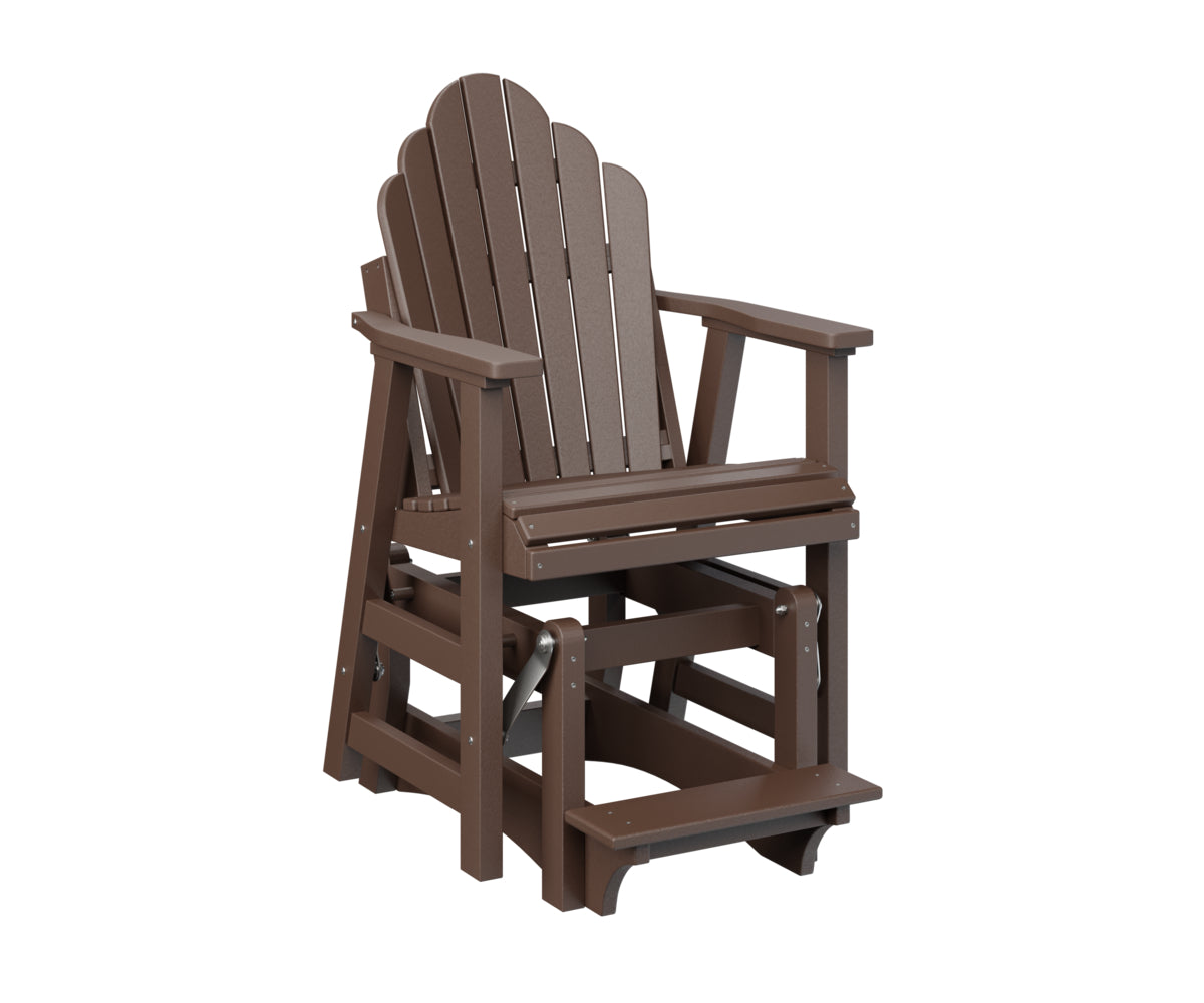 Berlin Gardens Cozi Back Single Counter Glider - Outdoor Patio Swivel Bar Stool for Kitchen Island, Deck & Poolside Relaxation
