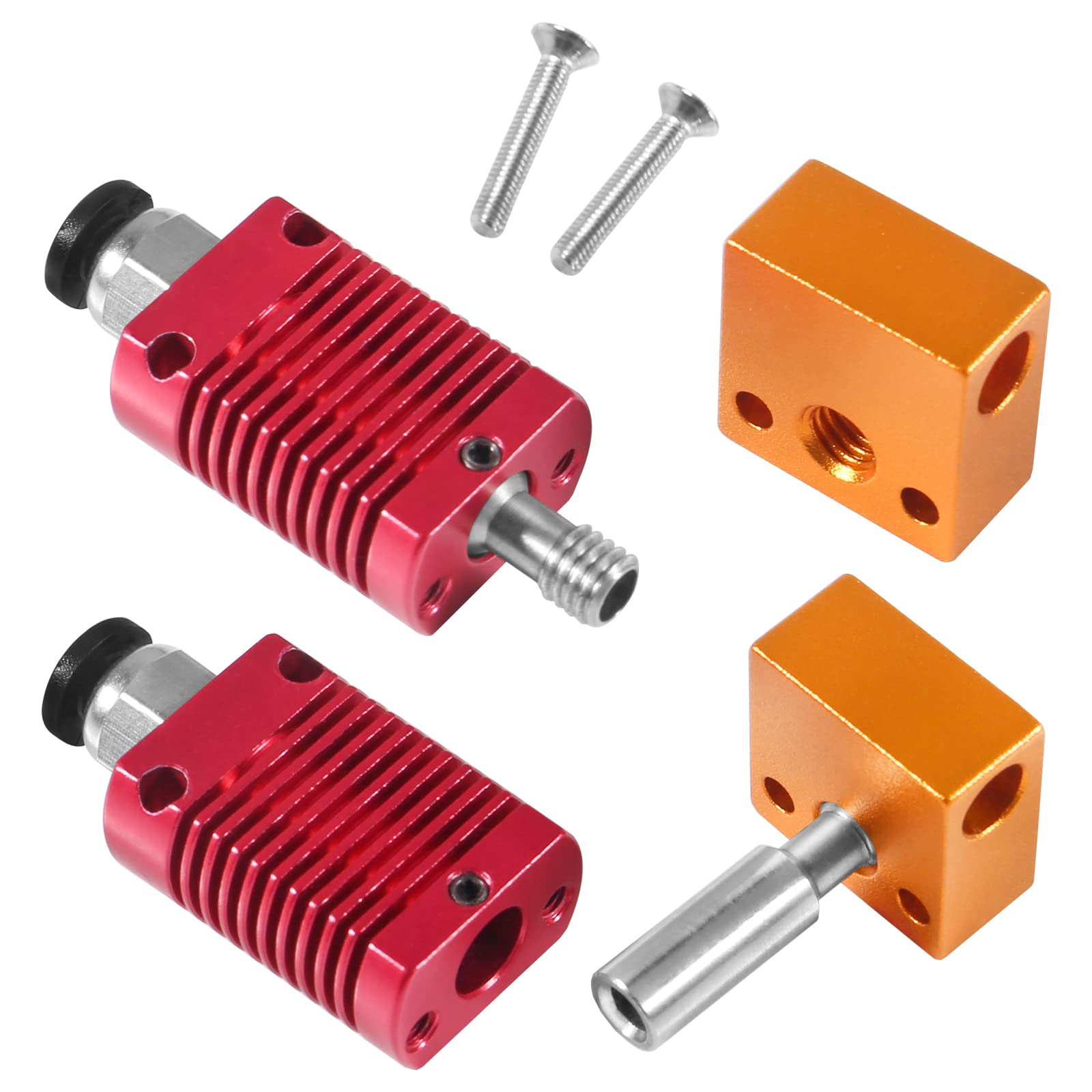 Aokin 3D Printer Heat Break Kit - Stainless Steel Throat, Aluminum Heater Block & Silicone Sock for Creality Ender 3/3 Pro/3 V2/5/5 Pro, CR-10/10S | High-Temp Replacement Parts | Perfect for DIY 3D Printing & Maintenance