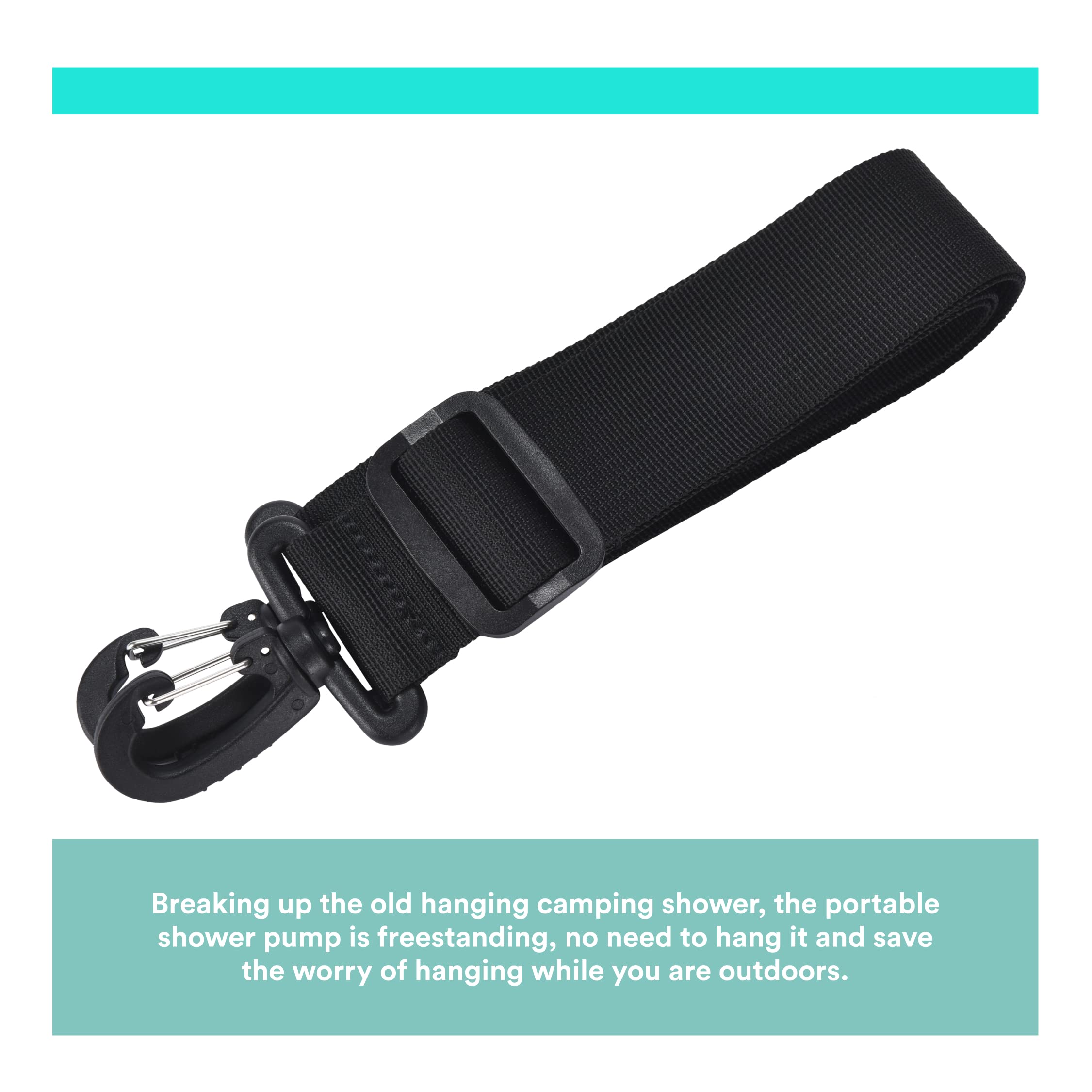 HappyPo Portable Solar Camping Shower Pump - Lightweight Outdoor Shower for Hiking, Backpacking & RV Trips - Perfect for Beach, Camping & Emergency Use
