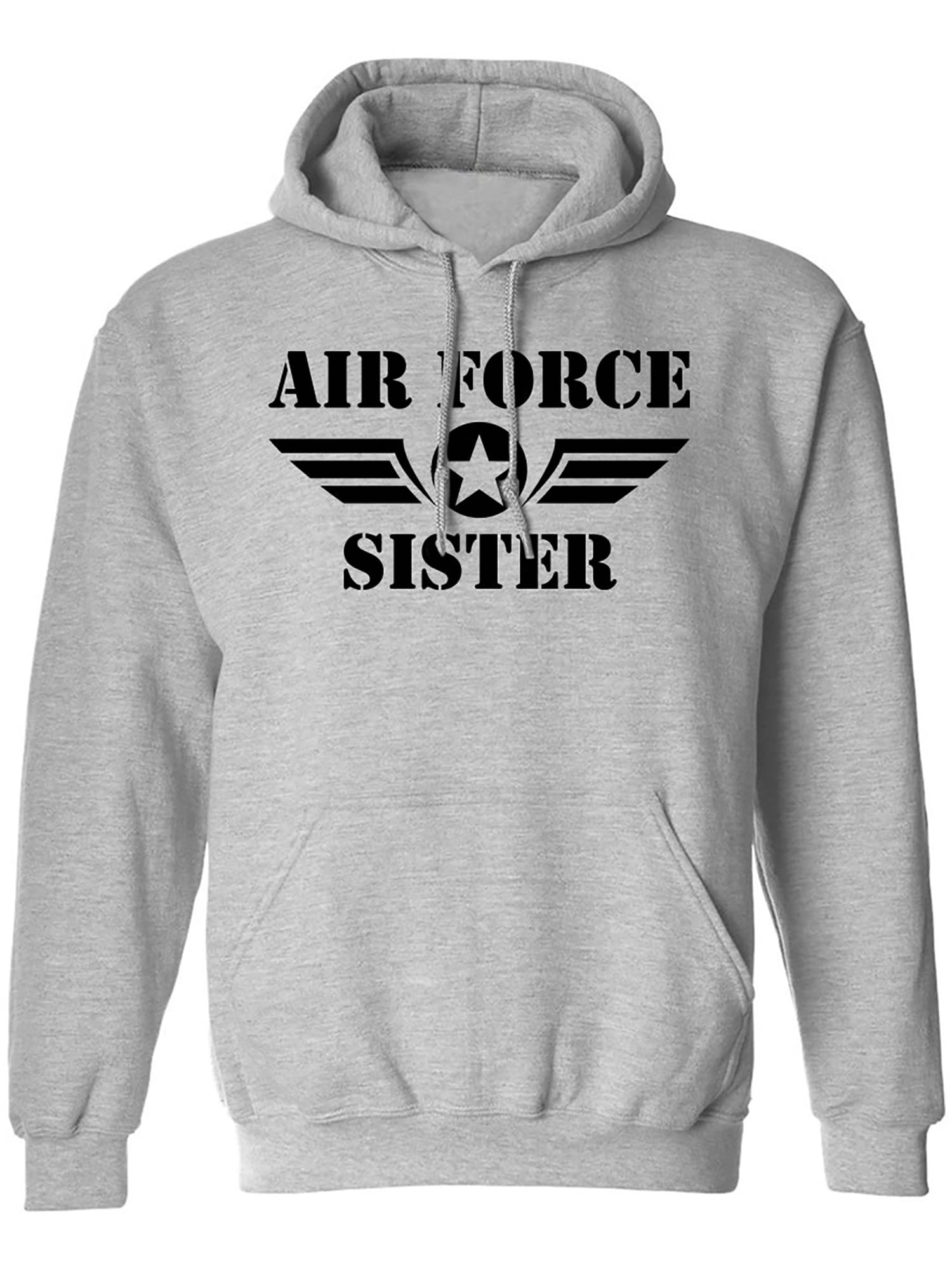 Zerogravitee Air Force Sister Hooded Sweatshirt - Women's Casual Pullover Fleece Hoodie for Military Family Support | Perfect for College, Gifts & Everyday Wear