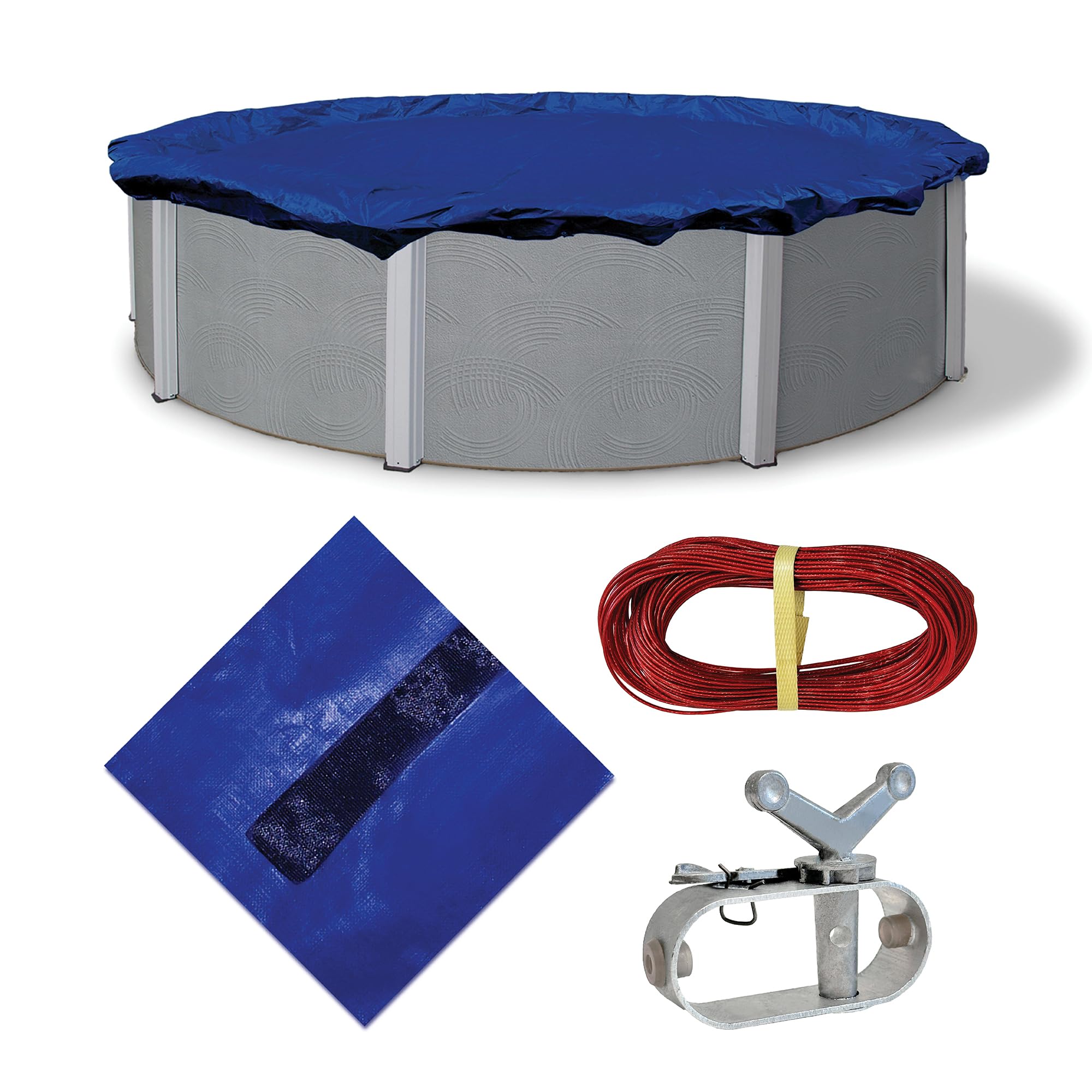 Blue Wave BWC910 Gold 15-Year 28-Foot Round Above Ground Pool Winter Cover - Royal Blue - Heavy Duty Protection for Winter Pool Storage & Seasonal Maintenance