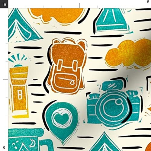Happy Nature Trees Outdoor Printed Satin Fabric by The Yard - Premium Sewing Material for Apparel, Lining, Fashion, Blankets & Home Decor - DIY Crafts, Quilting, Curtains & Upholstery Projects