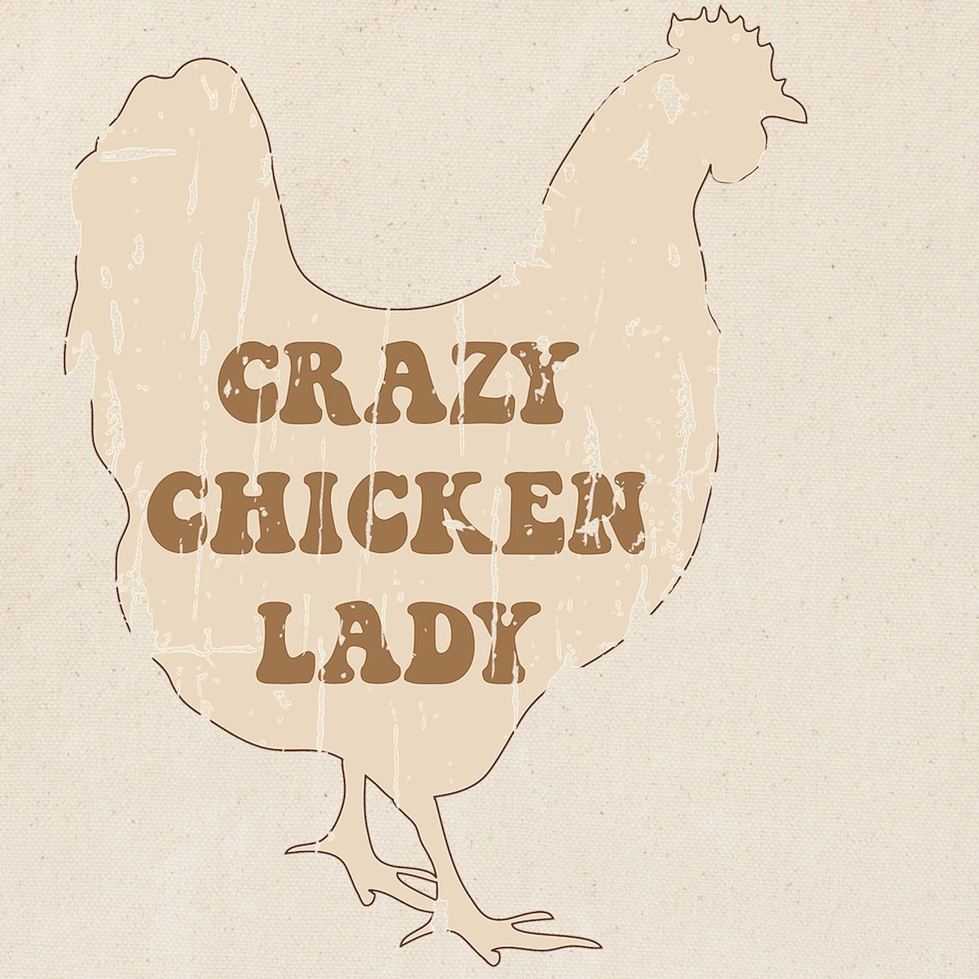 Crazy Chicken Lady Tote Bag - Natural Canvas Reusable Shopping Bag for Women | Perfect for Groceries, Farmers Market & Chicken Keeping Supplies