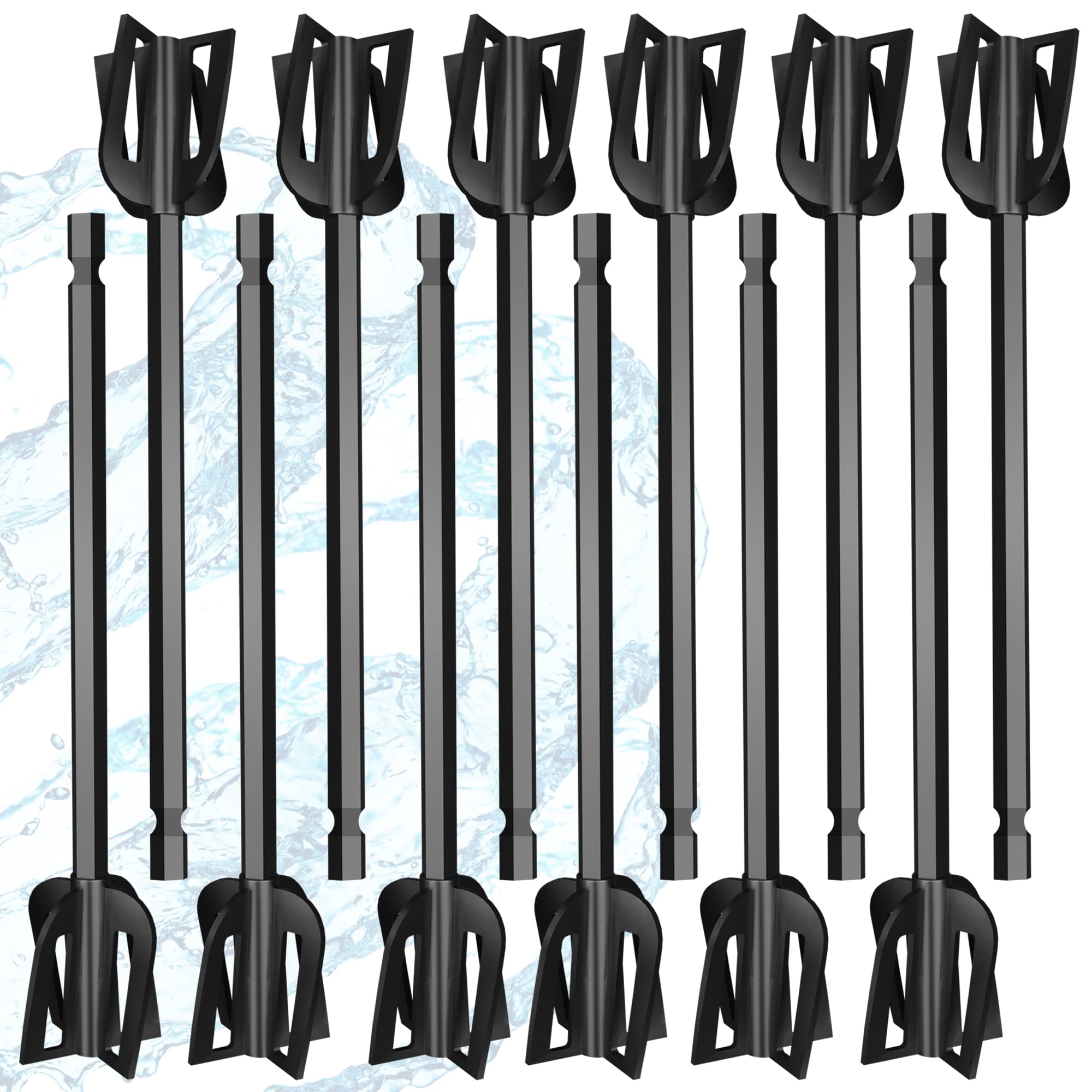 Epoxy Resin Mixer Paddles - 12 Pack Plastic Paint Stirrers for Drill, Bidirectional Epoxy & Paint Mixer Attachment - Multipurpose Stirring Tool for DIY Projects, Art Crafts, and Home Renovations
