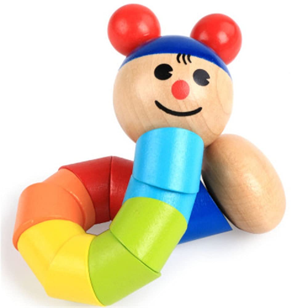 FunBlast 3D Wooden Twistable Puzzle Doll Toy for Kids Ages 3+ | Educational Brain Teaser for Boys & Girls | Creative Play for Home & Classroom Learning (Multicolor)
