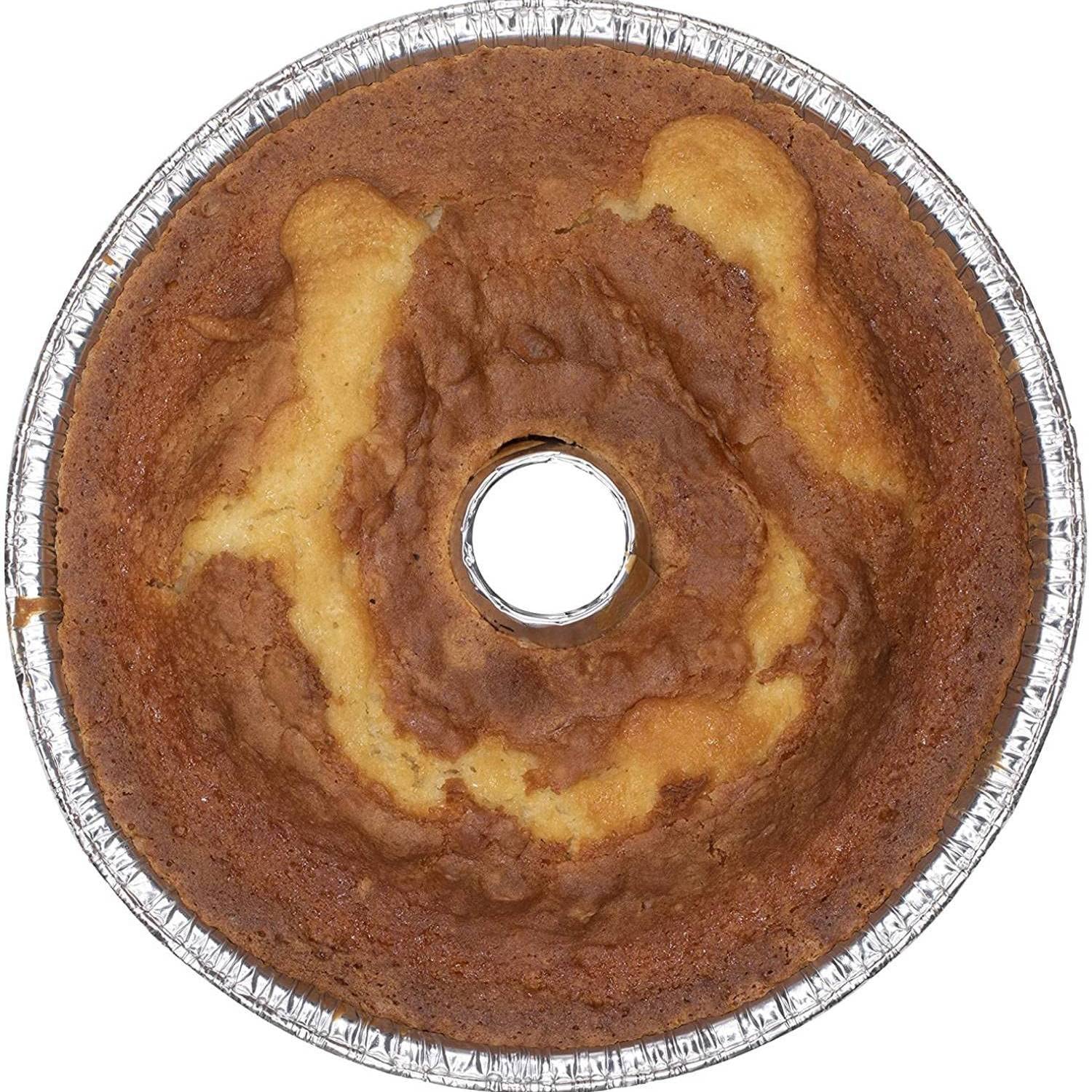 200 Pack Disposable 8 Inch Aluminum Foil Angel Tube Pans - Heavy Duty Baking Pans for Cakes, Cupcakes, Pies & Party Desserts - Perfect for Home Baking, Catering & Commercial Use