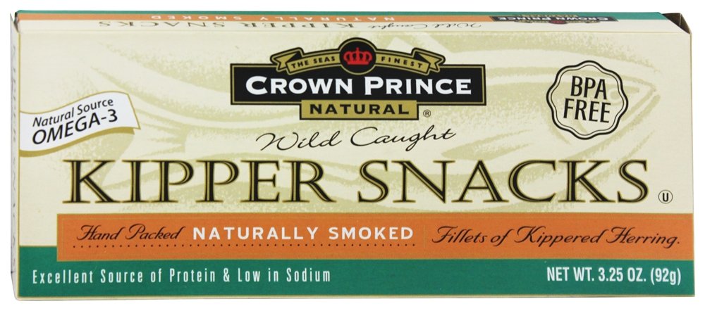 Crown Prince Natural Kipper Snacks - Wild Caught Smoked Herring - 3.25 oz (Pack of 2) - High Protein Keto & Paleo Friendly Seafood Snack for On-the-Go, Camping & Office Lunch