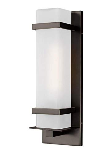 Generation Lighting 8520701-71 Alban Small Outdoor Wall Lantern - Antique Bronze Finish, Weather-Resistant Exterior Light Fixture for Porch, Patio, Garden & Entryway Lighting