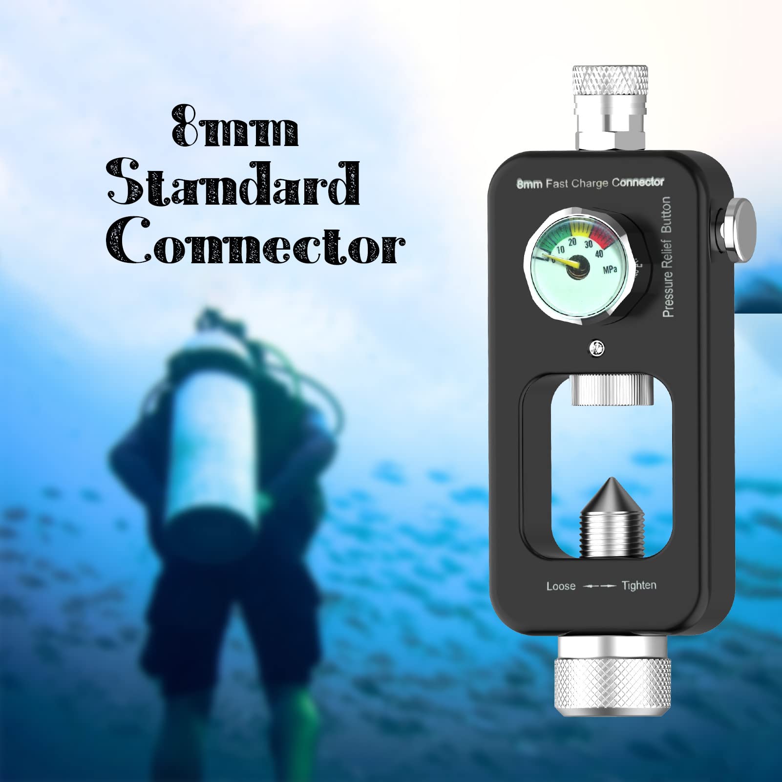 4500 PSI Scuba Tank Paintball Fill Adapter - HPA PCP Air Rifle Refill Station with Quick Connect for Scuba Diving, Paintball & Airsoft | Perfect for Home, Field & Outdoor Adventures