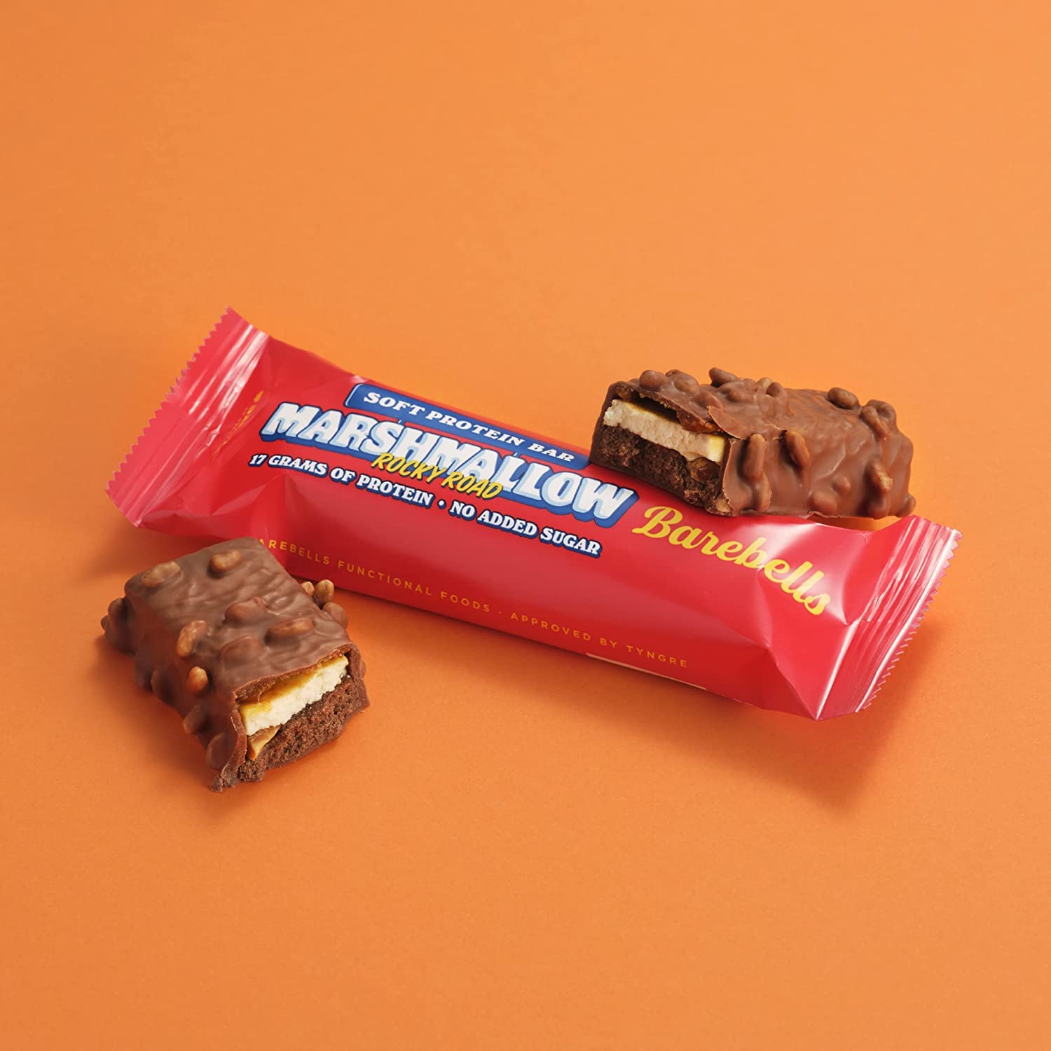 Barebells Soft Protein Bars Rocky Road - 12 Pack, 1.9oz High Protein Snack Bars (16g Protein, 2g Sugar) - Chocolate Flavored Protein Bars for Workout Recovery, Breakfast & Healthy On-the-Go Snacking